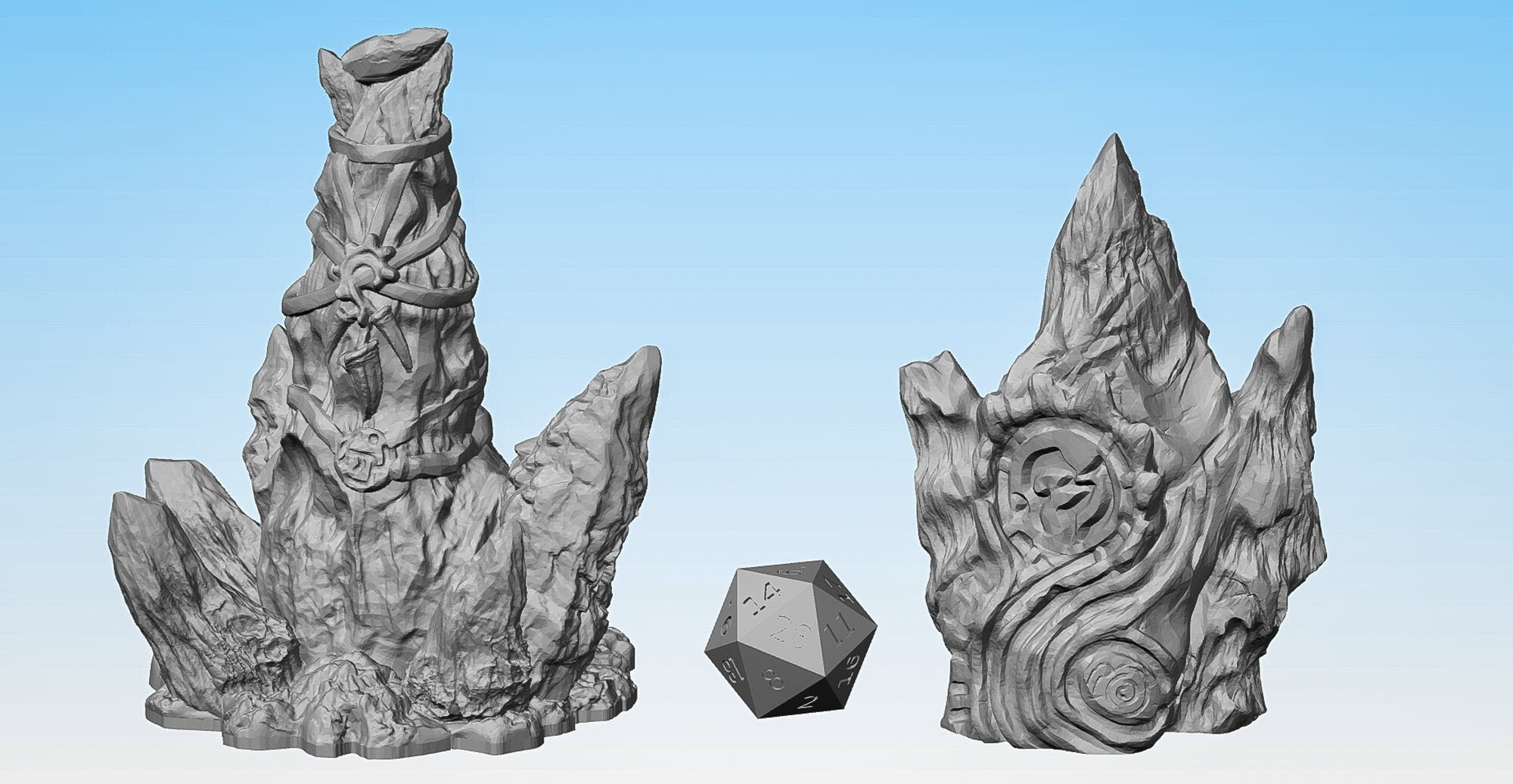 ICE TOTEMS (~10 cm) | Props | Dungeons and Dragons | DnD | Pathfinder | Tabletop | RPG | Hero Size | 28 mm-Role Playing Miniatures