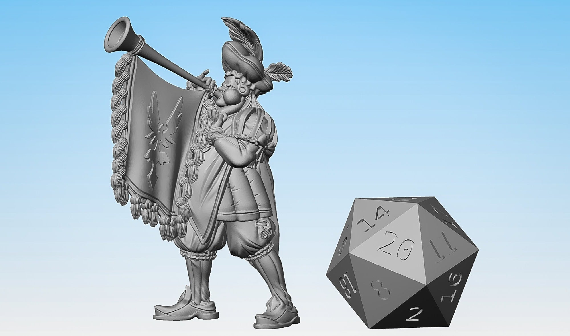 ANNOUNCER "B" | Townsfolk Npc | Dungeons and Dragons | DnD | Pathfinder | Tabletop | RPG | Hero Size | 28 mm-Role Playing Miniatures