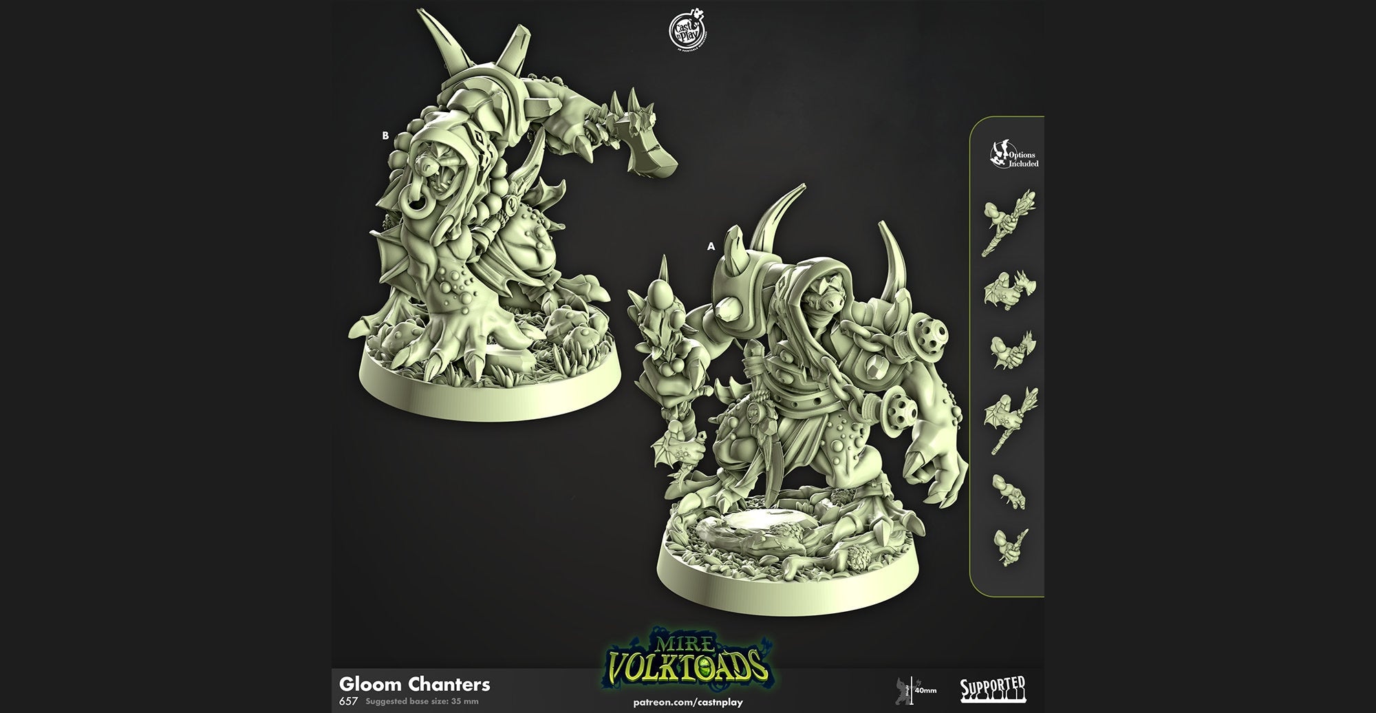 SLAAD "Gloom Chanters" 2 Versions | Dungeons and Dragons | DnD | Pathfinder | Tabletop | RPG | ttrpg | Wargaming | Warhammer | 28-32 mm-Role Playing Miniatures