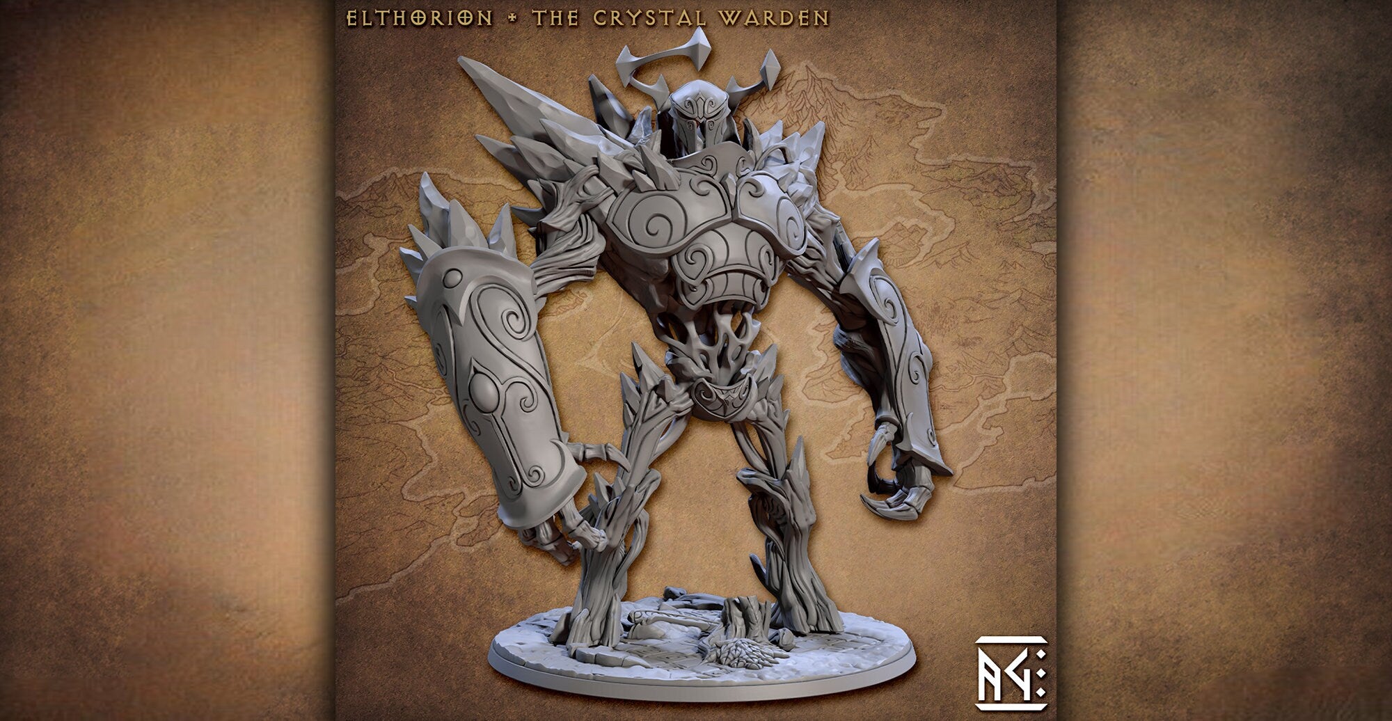 Golem "ELTHARION" | 12K 3D Print | Dungeons and Dragons | DnD | Pathfinder | Tabletop | RPG | Hero Size | 28-32 mm-Role Playing Miniatures