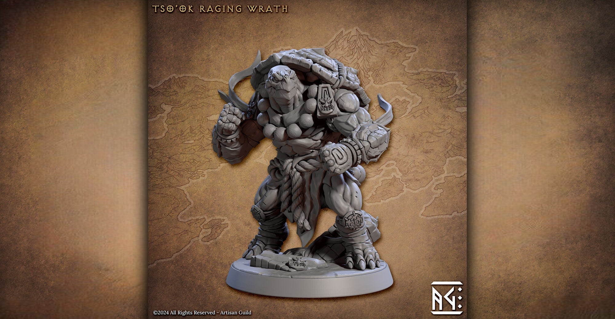 Tortle "Tso'ok" Monk | Dungeons and Dragons | DnD 12K Print | Pathfinder | Tabletop | 28-32 mm | Wargaming-Role Playing Miniatures