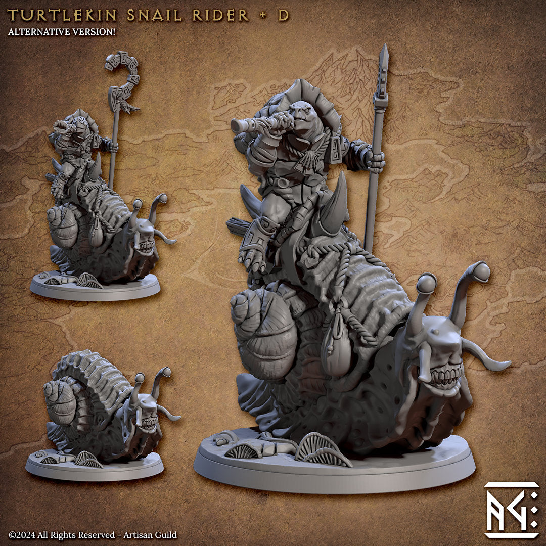 Tortle "Snail Rider D" | Dungeons and Dragons | DnD 12K Print | Pathfinder | Tabletop | 28-32 mm | Wargaming-Role Playing Miniatures