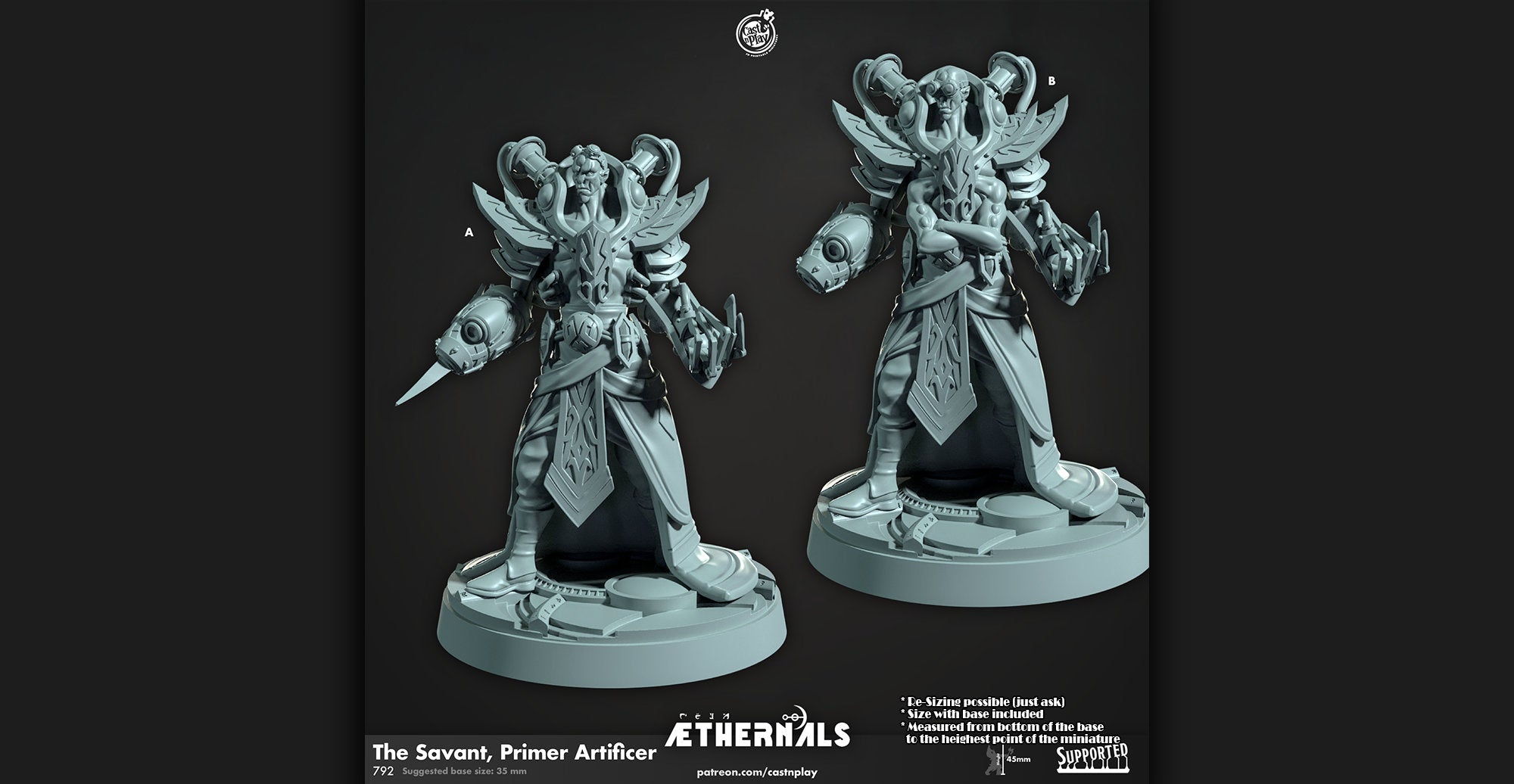 AETHERNALS "Savant Primer Artificer" | DnD 12K | Wargaming | Dungeons and Dragons | Pathfinder | Tabletop | RPG | Scifi | 28-32 mm-Role Playing Miniatures