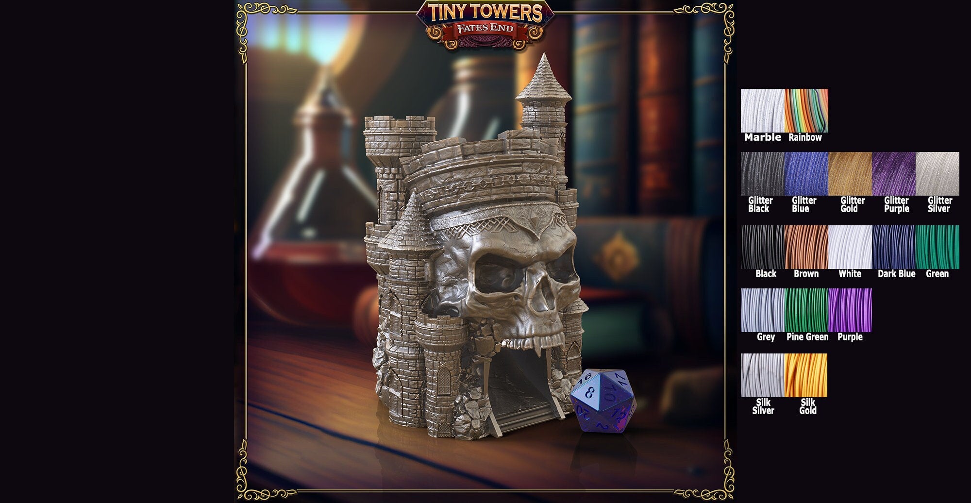 Tiny Dice Tower "Skull Citadel" | Dungeons & Dragons | Gaming Accessoires | Tabletop | DnD | RPG | Fantasy | ttrpg | Roleplaying | Wargaming-Role Playing Games