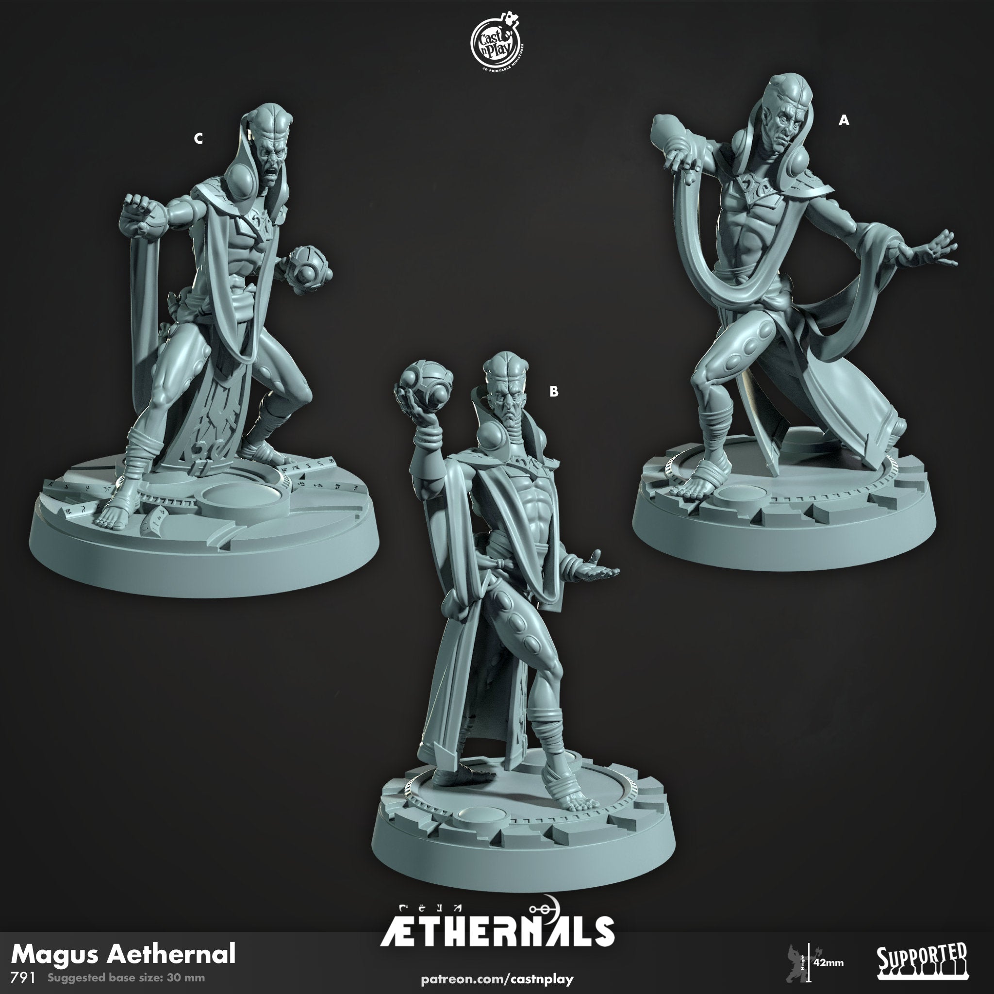 AETHERNALS "Magus Aethernal" | DnD 12K | Wargaming | Dungeons and Dragons | Pathfinder | Tabletop | RPG | Scifi | 28-32 mm-Role Playing Miniatures