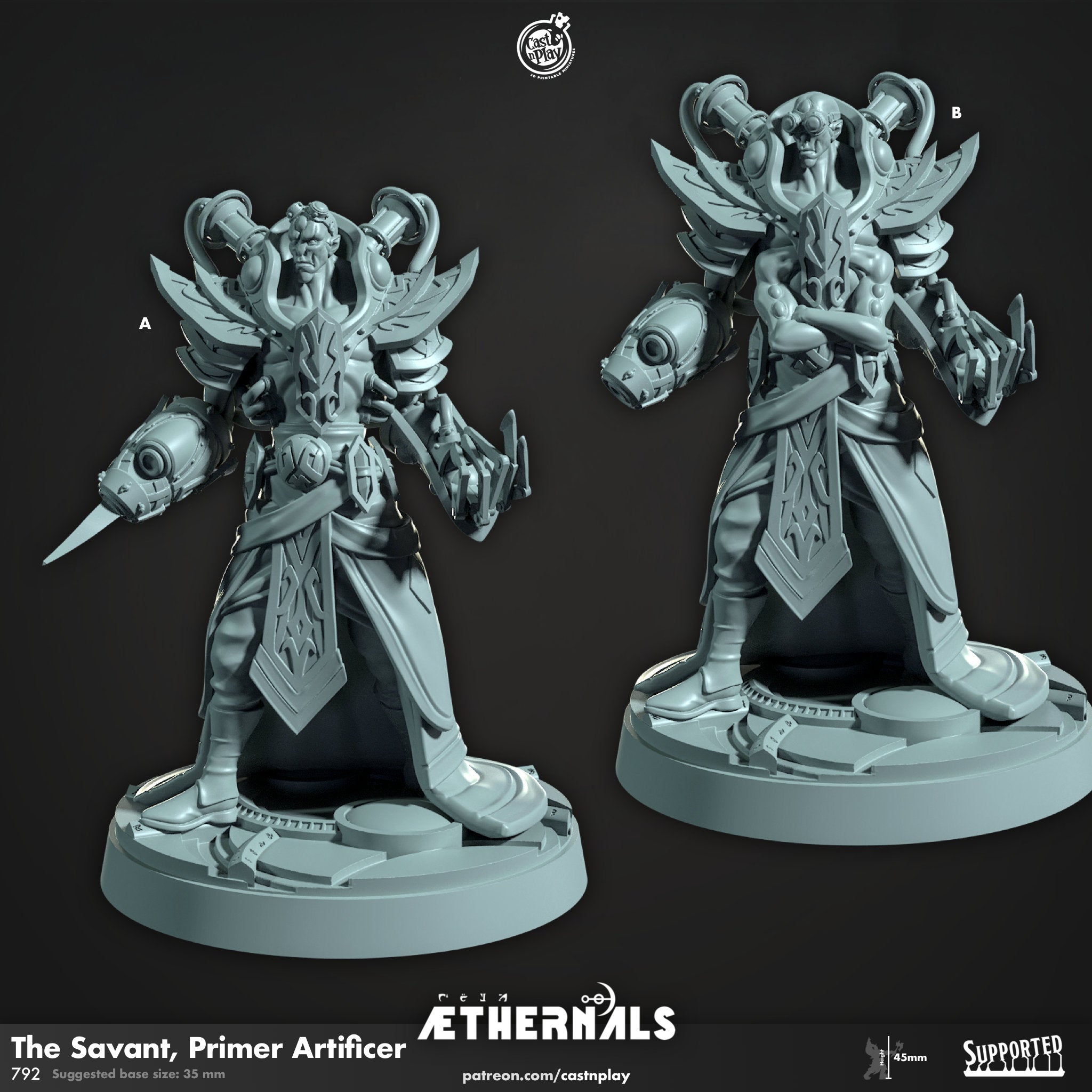 AETHERNALS "Savant Primer Artificer" | DnD 12K | Wargaming | Dungeons and Dragons | Pathfinder | Tabletop | RPG | Scifi | 28-32 mm-Role Playing Miniatures