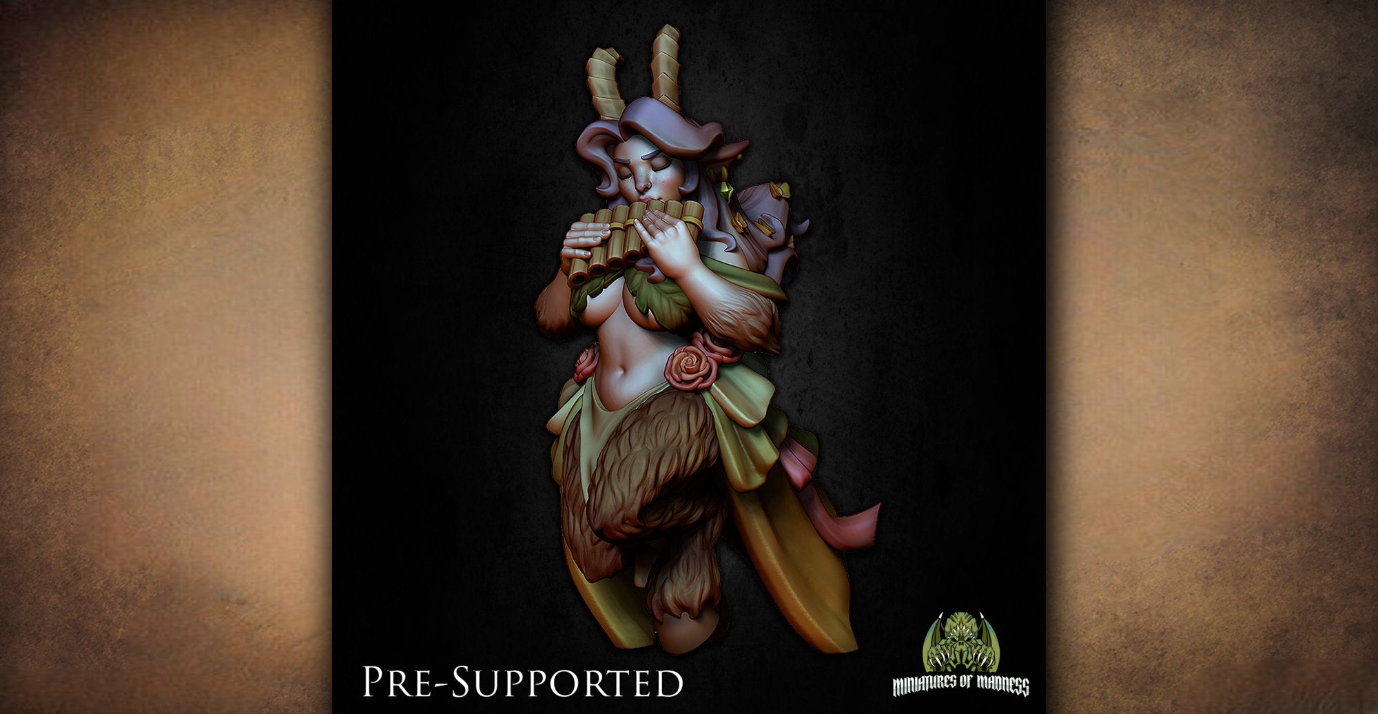 Cybel The Satyr Bard | Dungeons and Dragons | DnD 12K Print | Pathfinder | Tabletop | Rpg | Wargaming | 28-32 mm | TTRPG-Role Playing Miniatures