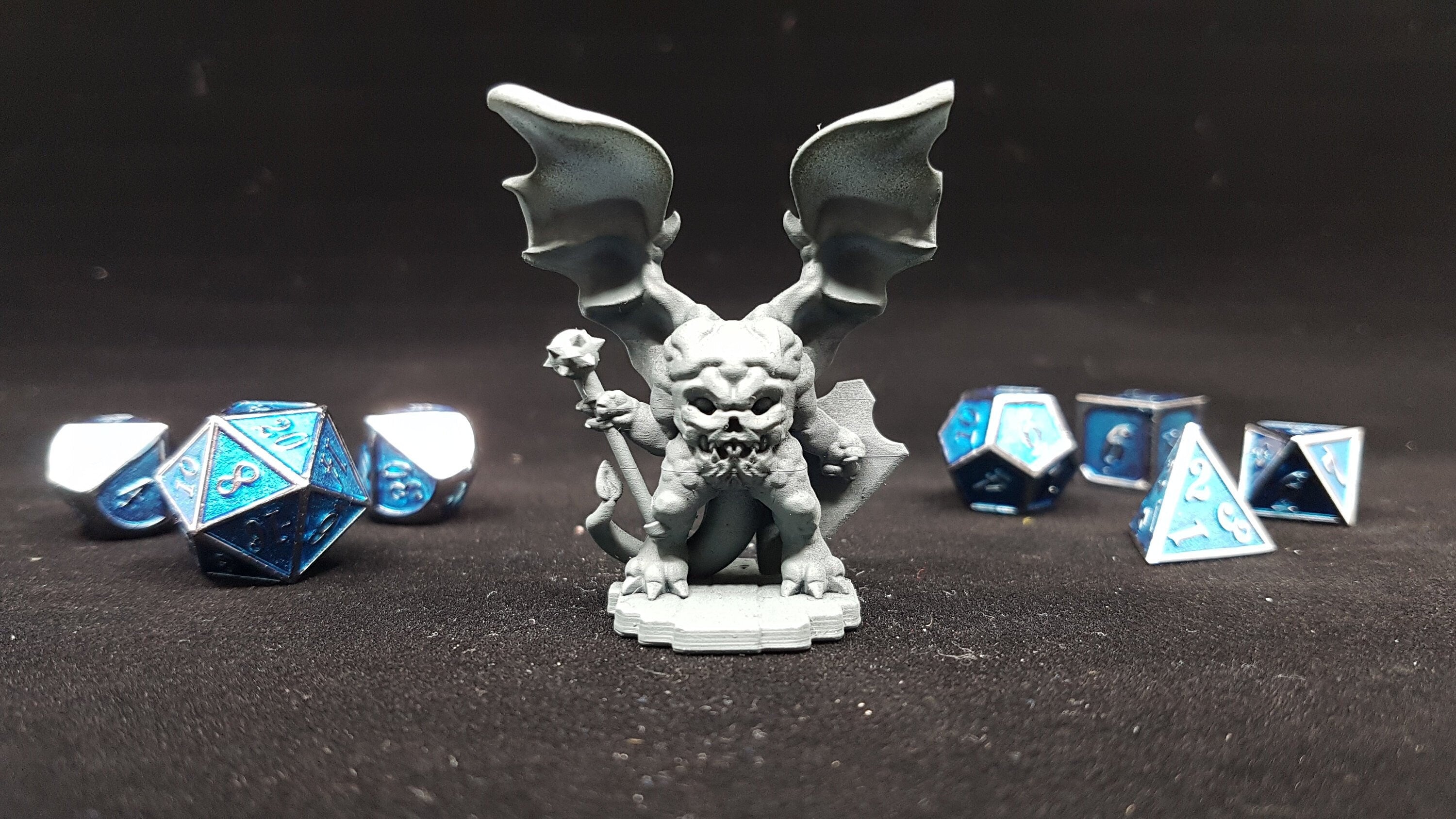 WINGED DEMON Mace & Shield | Dungeons and Dragons | DnD | Pathfinder | Tabletop | RPG | Hero Size | 28 mm-Role Playing Miniatures
