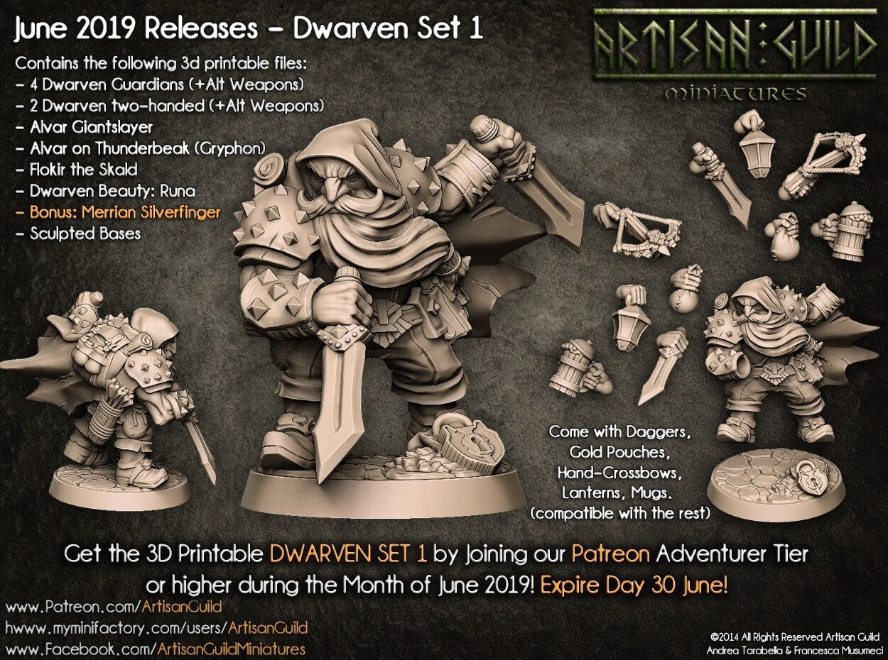 DWARVEN ROGUE "Merrion Silverfinger" | Dungeons and Dragons | DnD | Pathfinder | Tabletop | RPG | Hero Size | 28 mm-Role Playing Miniatures
