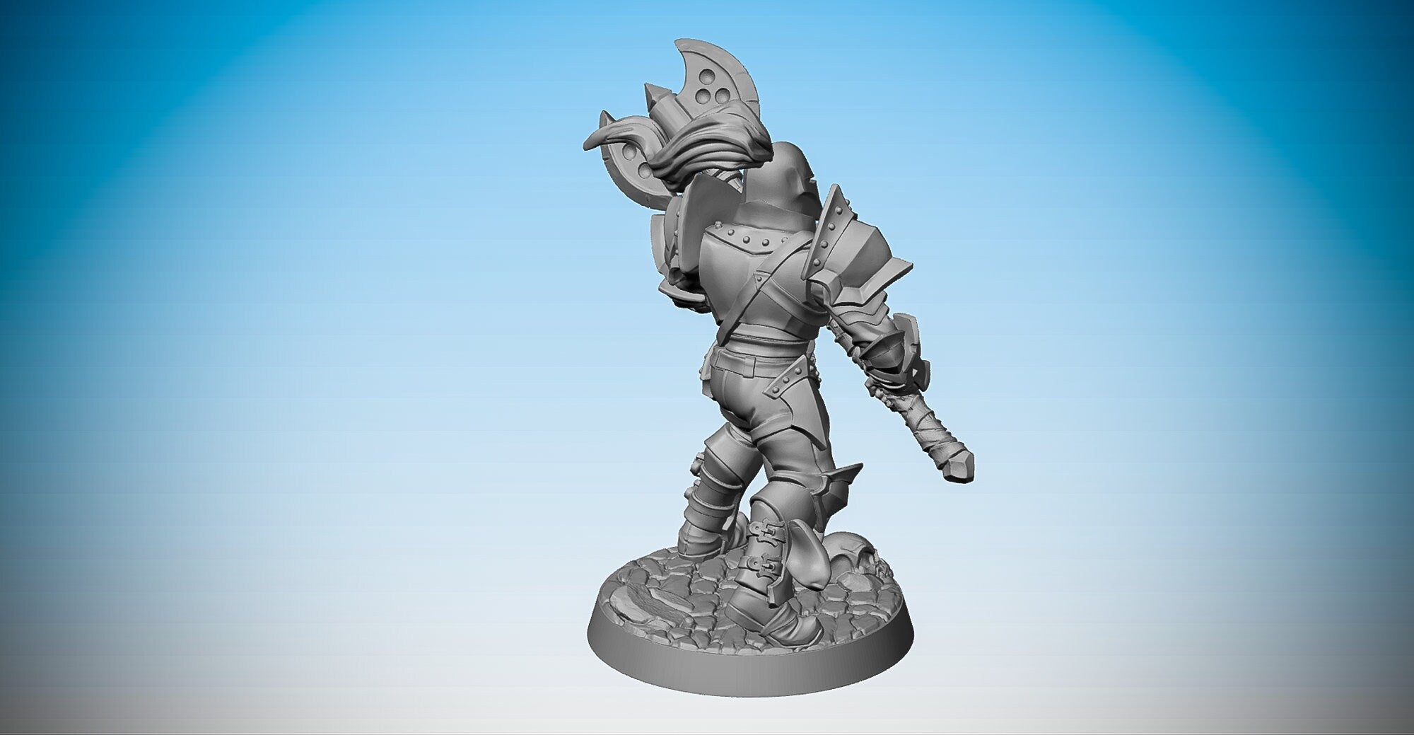 WARRIOR with HELMET "Greataxe" | Dungeons and Dragons | DnD | Pathfinder | Tabletop | RPG | Hero Size | 28 mm-Role Playing Miniatures