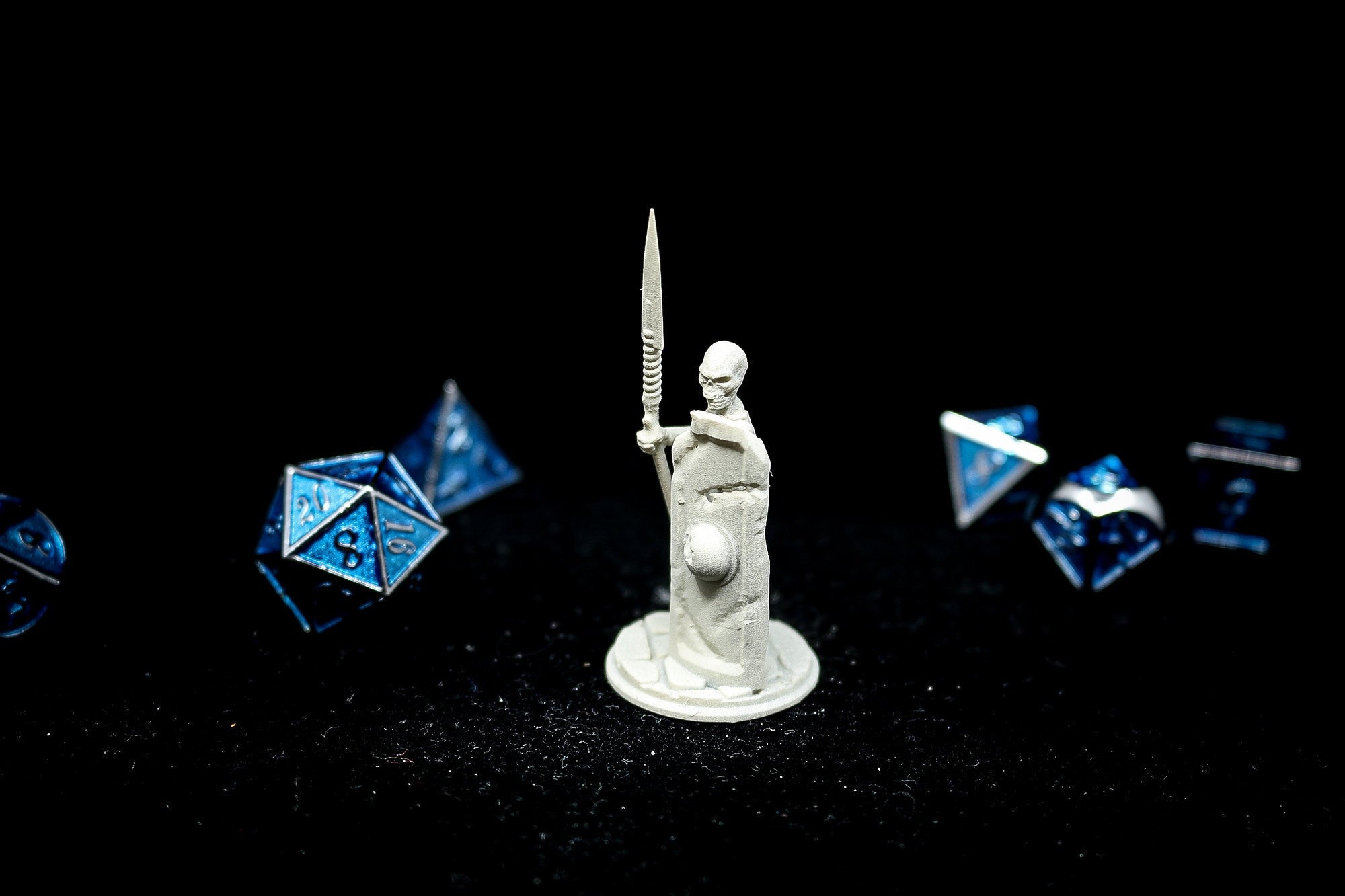 SKELETON Warrior Spear + TOWER Shield | Dungeons and Dragons | DnD | Pathfinder | Tabletop | RPG | Hero Size | 28 mm-Role Playing Miniatures