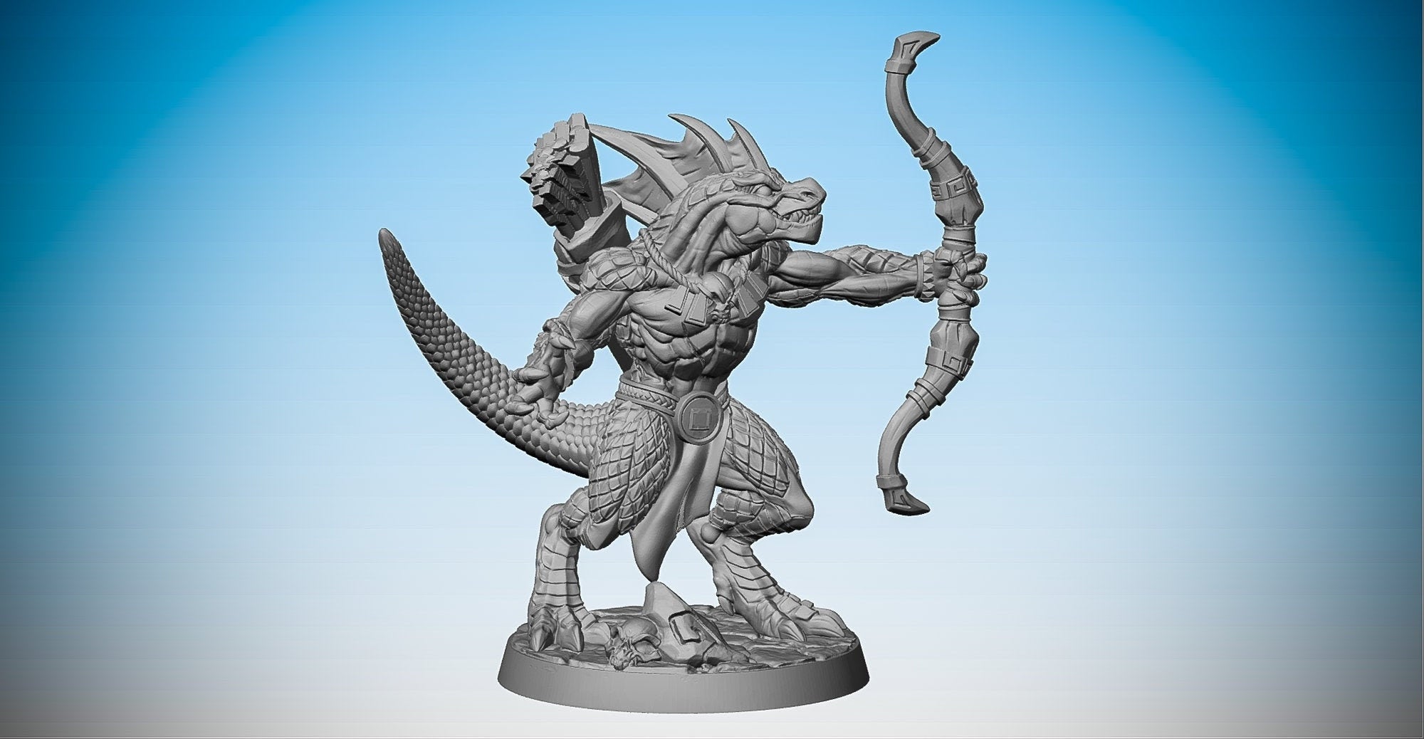 LIZARDFOLK ARCHER | Dungeons and Dragons | DnD | Pathfinder | Tabletop | RPG | Hero Size | 28 mm-Role Playing Miniatures