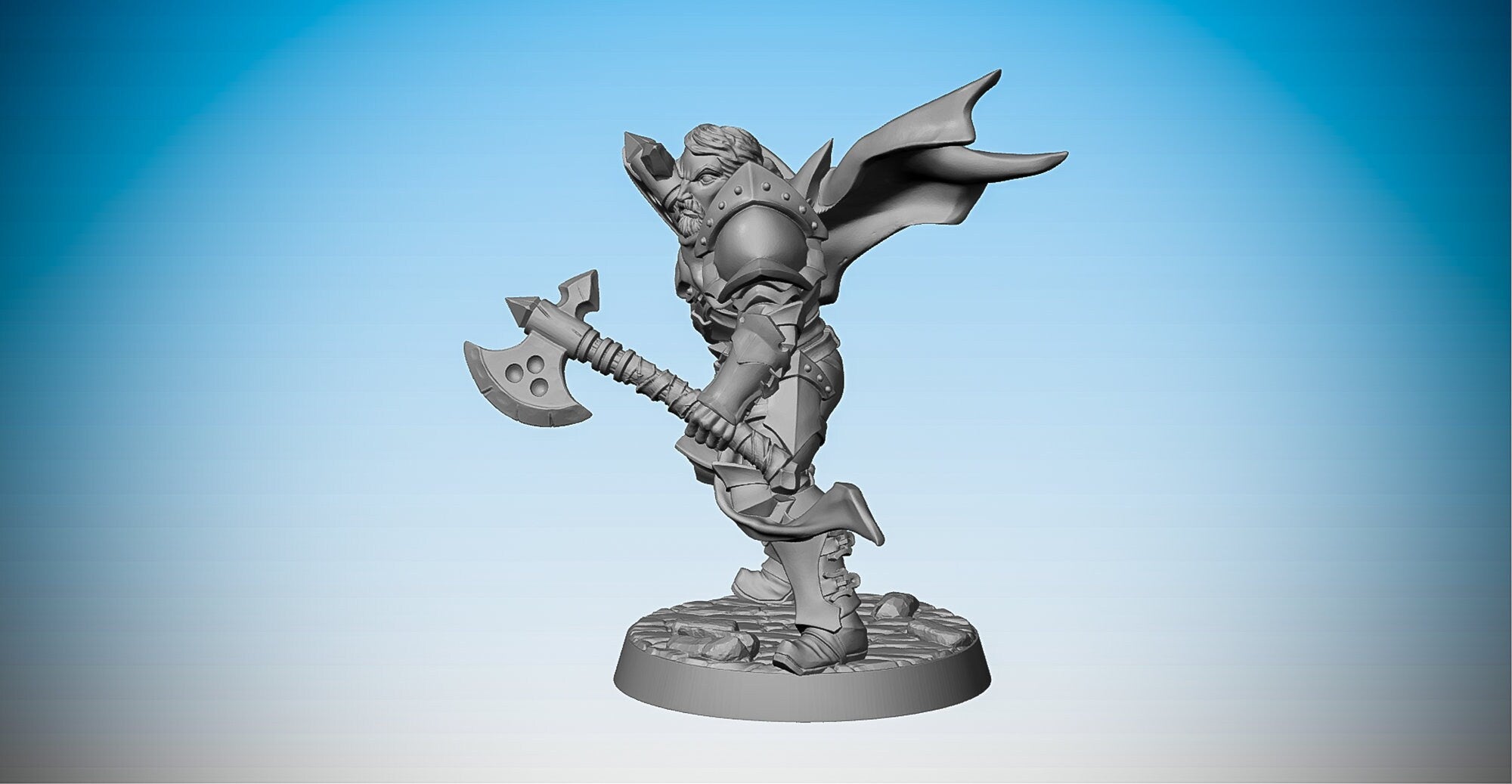 HUMAN WARRIOR "Dual Axe Wielding" | Dungeons and Dragons | DnD | Pathfinder | Tabletop | RPG | Hero Size | 28 mm-Role Playing Miniatures