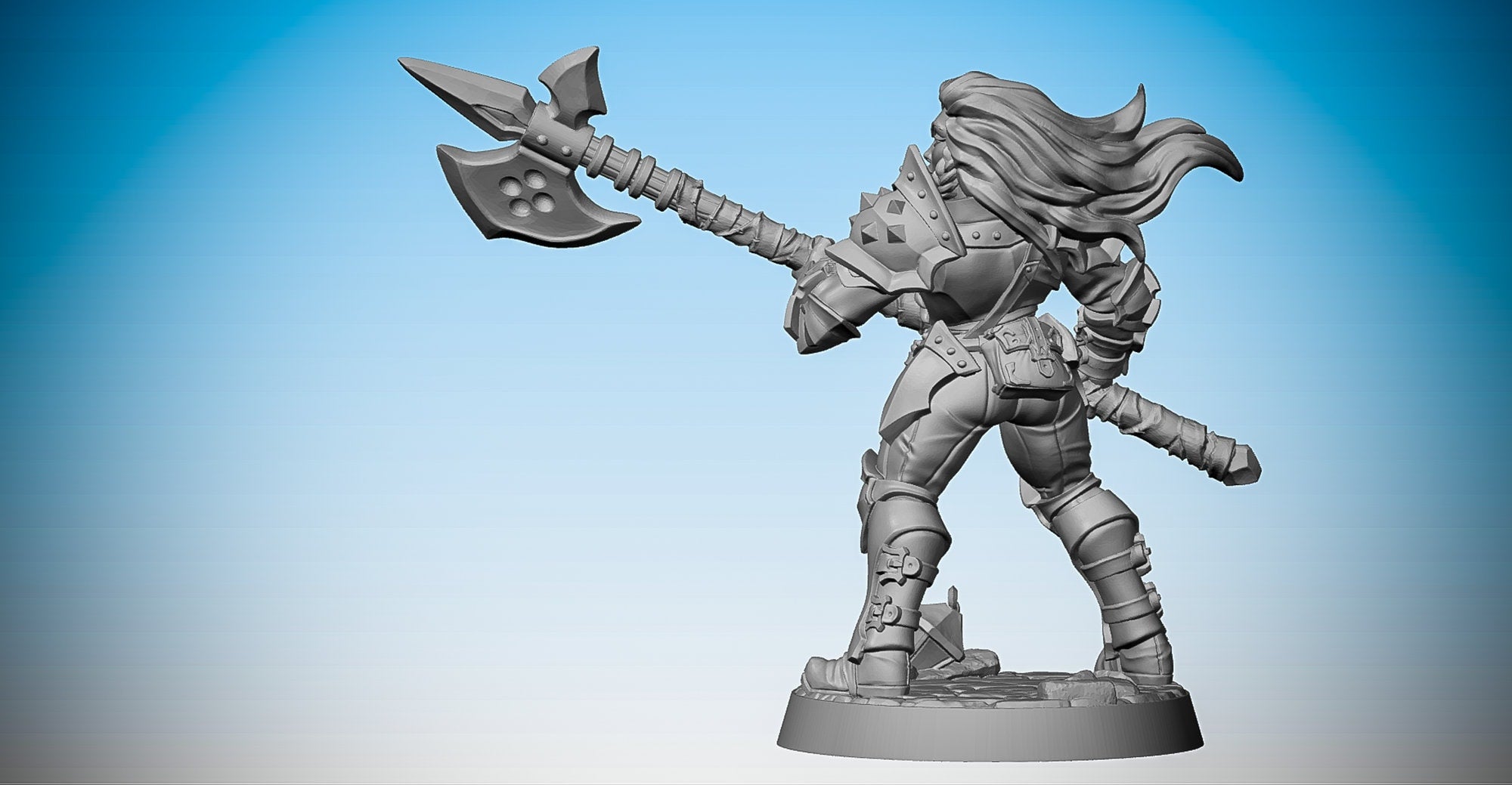 Female HUMAN WARRIOR "Helbard" | Dungeons and Dragons | DnD | Pathfinder | Tabletop | RPG | Hero Size | 28 mm-Role Playing Miniatures
