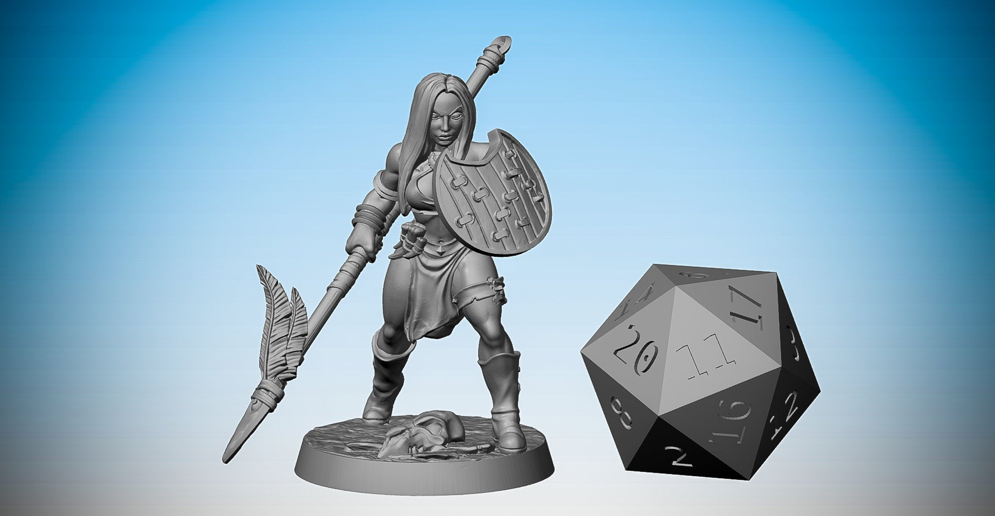AMAZON Spear & Shield #03 of #03-Role Playing Miniatures