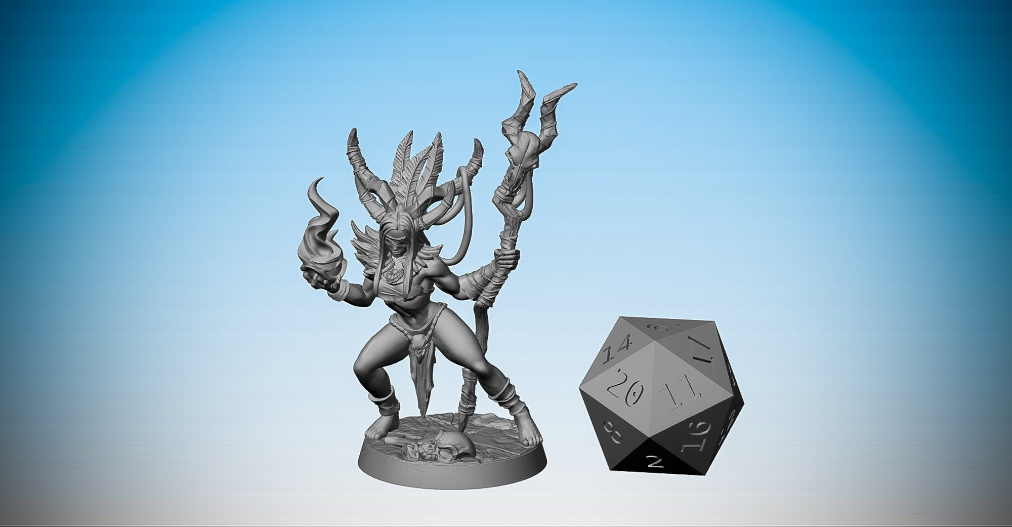AMAZON SHAMAN | Dungeons and Dragons | DnD | Pathfinder | Tabletop | RPG | Hero Size | 28 mm-Role Playing Miniatures