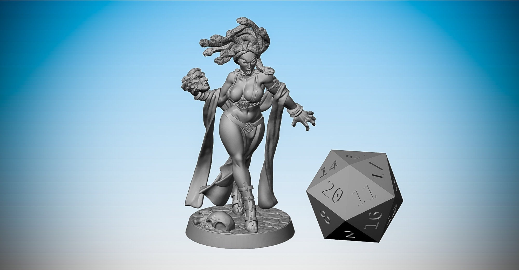 SEXY MEDUSA | Amazon | Pin-up girl | Dungeons and Dragons | DnD | Pathfinder | Tabletop | RPG | Hero Size | 28 mm-Role Playing Miniatures