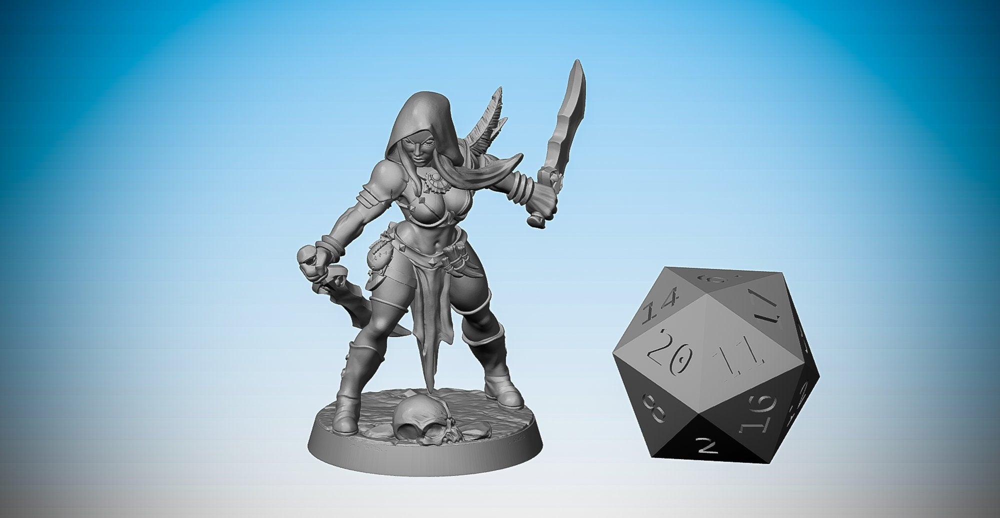 ASSASSIN AMAZON | Dungeons and Dragons | DnD | Pathfinder | Tabletop | RPG | Hero Size | 28 mm-Role Playing Miniatures