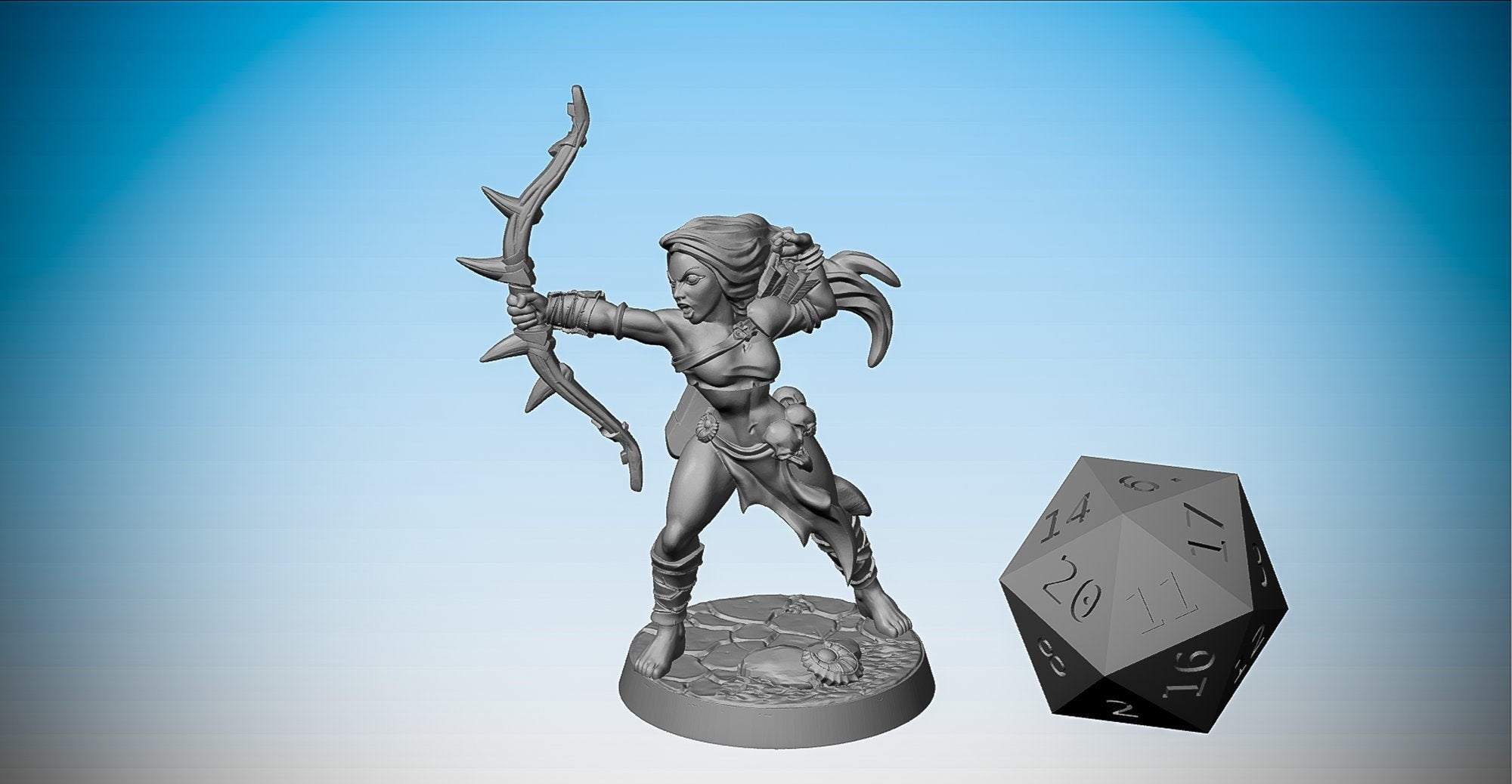 AMAZON ARCHER #02 of #03 | Dungeons and Dragons | DnD | Pathfinder | Tabletop | RPG | Hero Size | 28 mm-Role Playing Miniatures