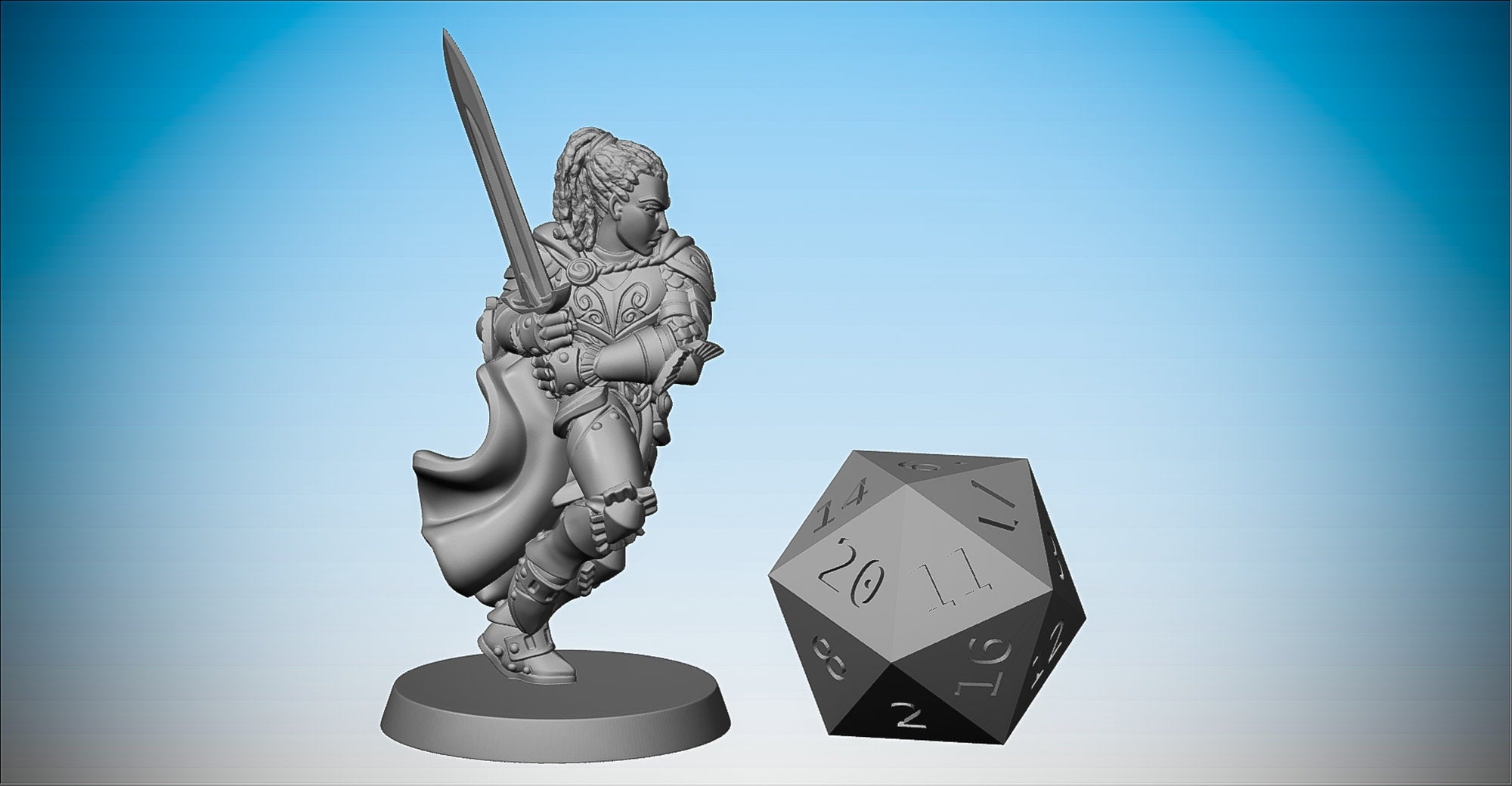 ROYAL GUARD Captain "Imani Kingsguard" | Dungeons and Dragons | DnD | Pathfinder | Tabletop | RPG | Hero Size | 28 mm-Role Playing Miniatures