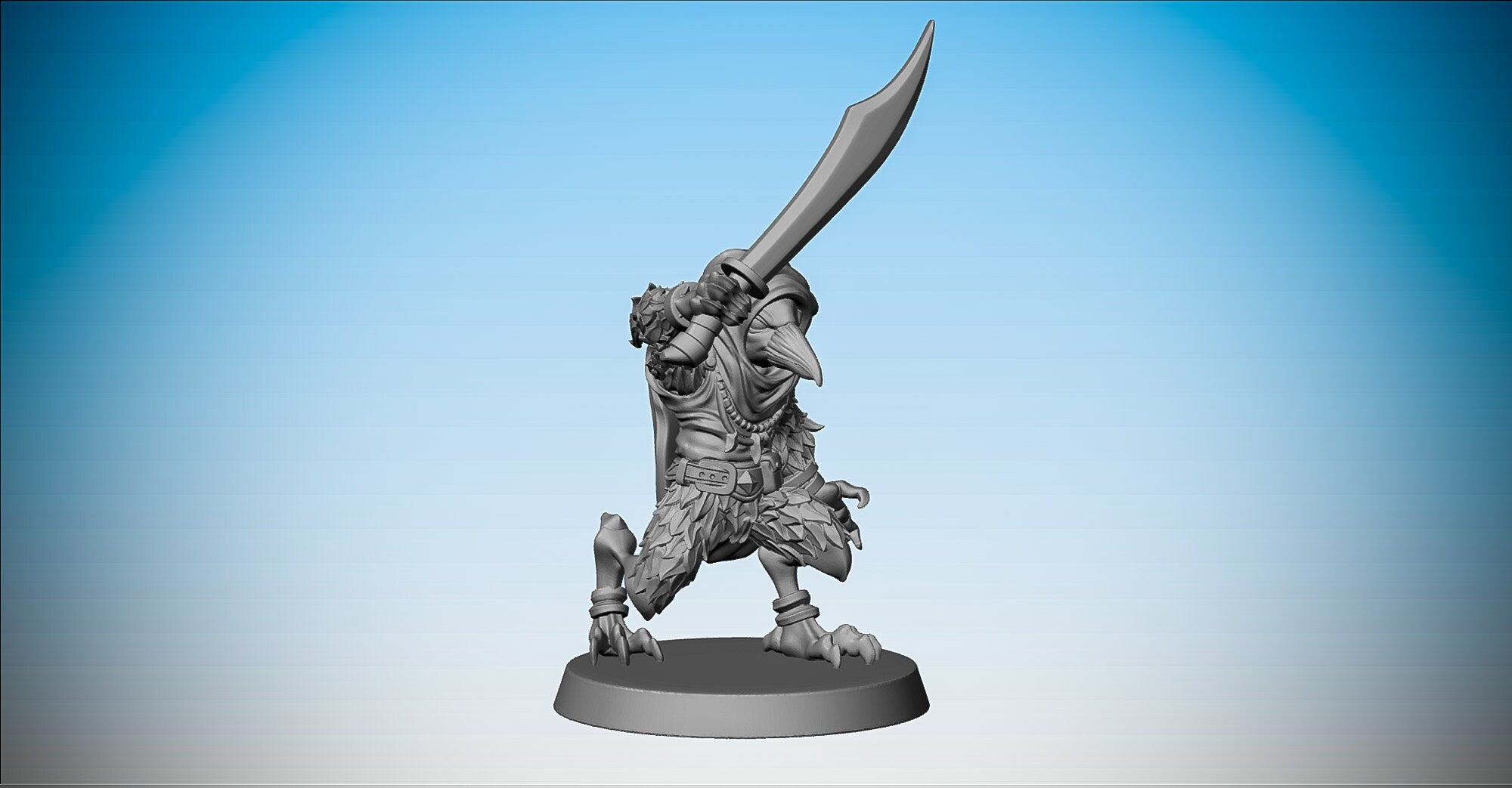 KENKU Warrior FIGHTER | Dungeons and Dragons | DnD | Pathfinder | Tabletop | RPG | Hero Size | 28 mm-Role Playing Miniatures
