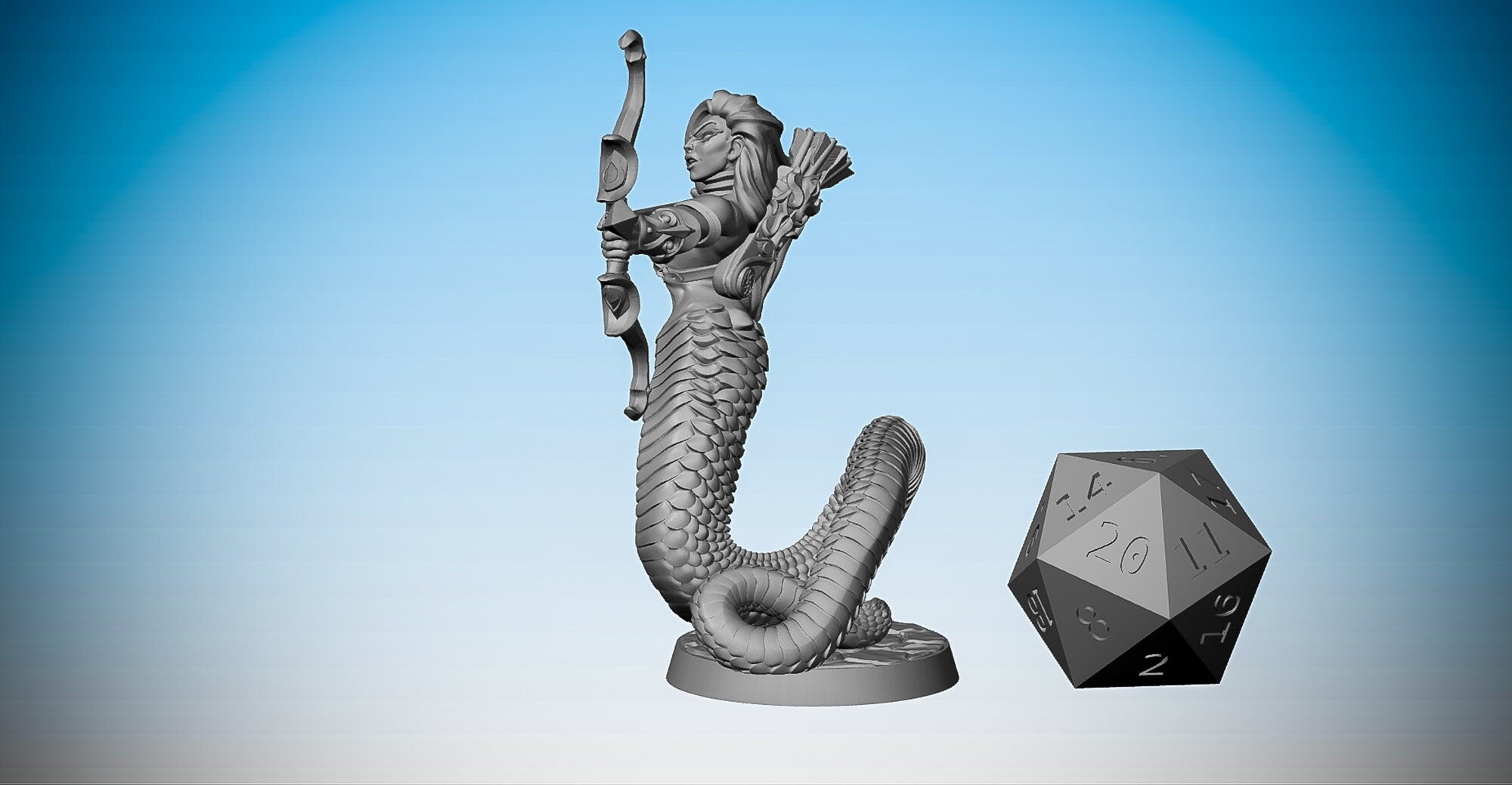 YUAN-TI Serpentfolk "Archer" (2 Versions) #02 of #03 | Dungeons and Dragons | DnD | Pathfinder | Tabletop | RPG | Hero Size | 28 mm-Role Playing Miniatures