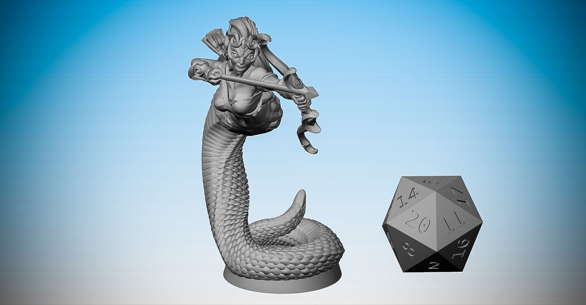 YUAN-TI Serpentfolk "Archer" (2 Versions) #01 of #03 | Dungeons and Dragons | DnD | Pathfinder | Tabletop | RPG | Hero Size | 28 mm-Role Playing Miniatures