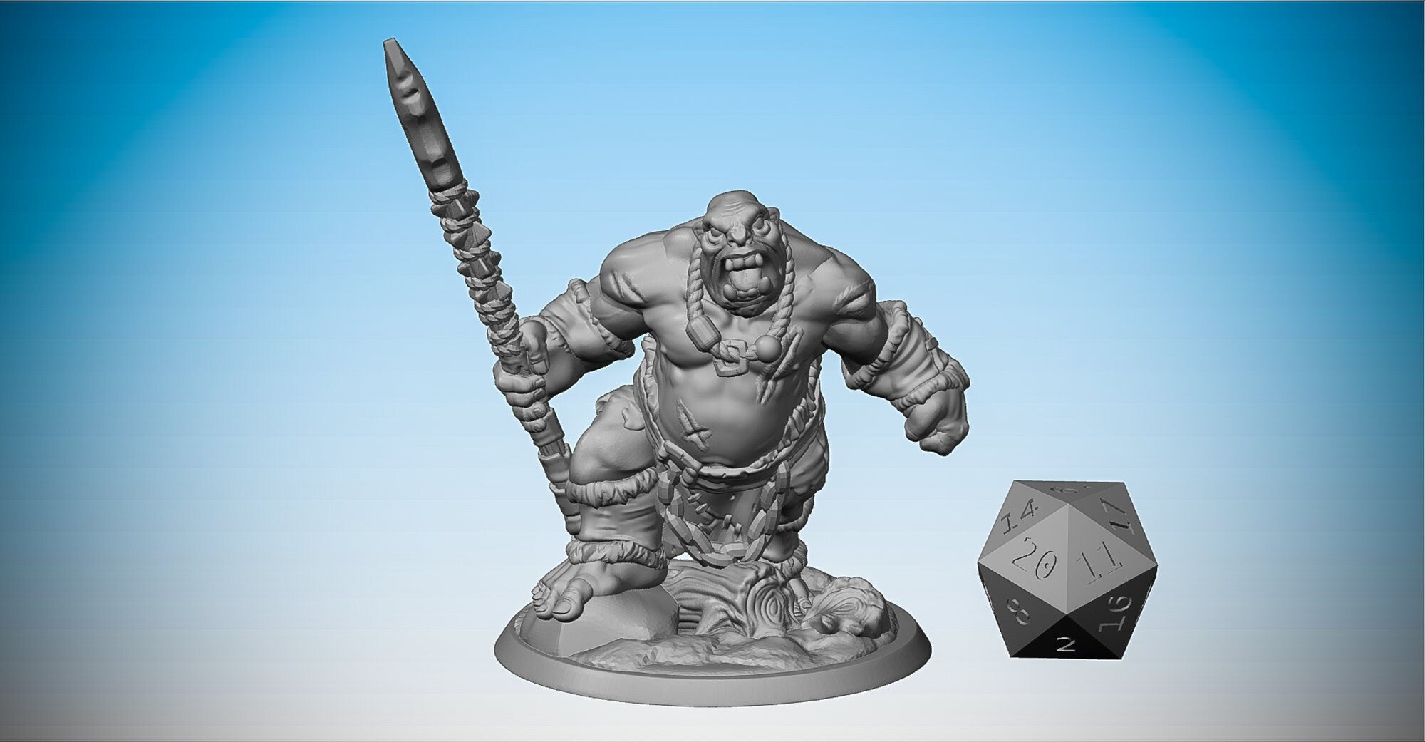 OGRE "SKULLPIERCER" | Dungeons and Dragons | DnD | Pathfinder | Tabletop | RPG | Hero Size | 28 mm-Role Playing Miniatures