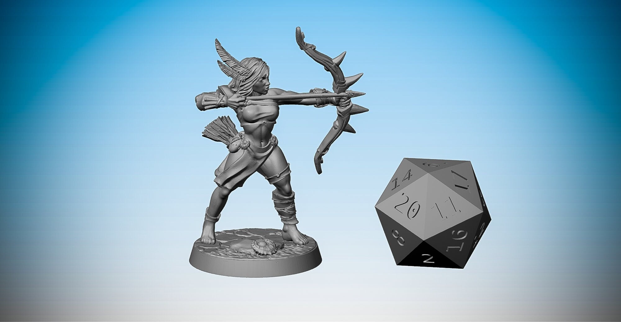 AMAZON ARCHER #01 of #03 | Dungeons and Dragons | DnD | Pathfinder | Tabletop | RPG | Hero Size | 28 mm-Role Playing Miniatures