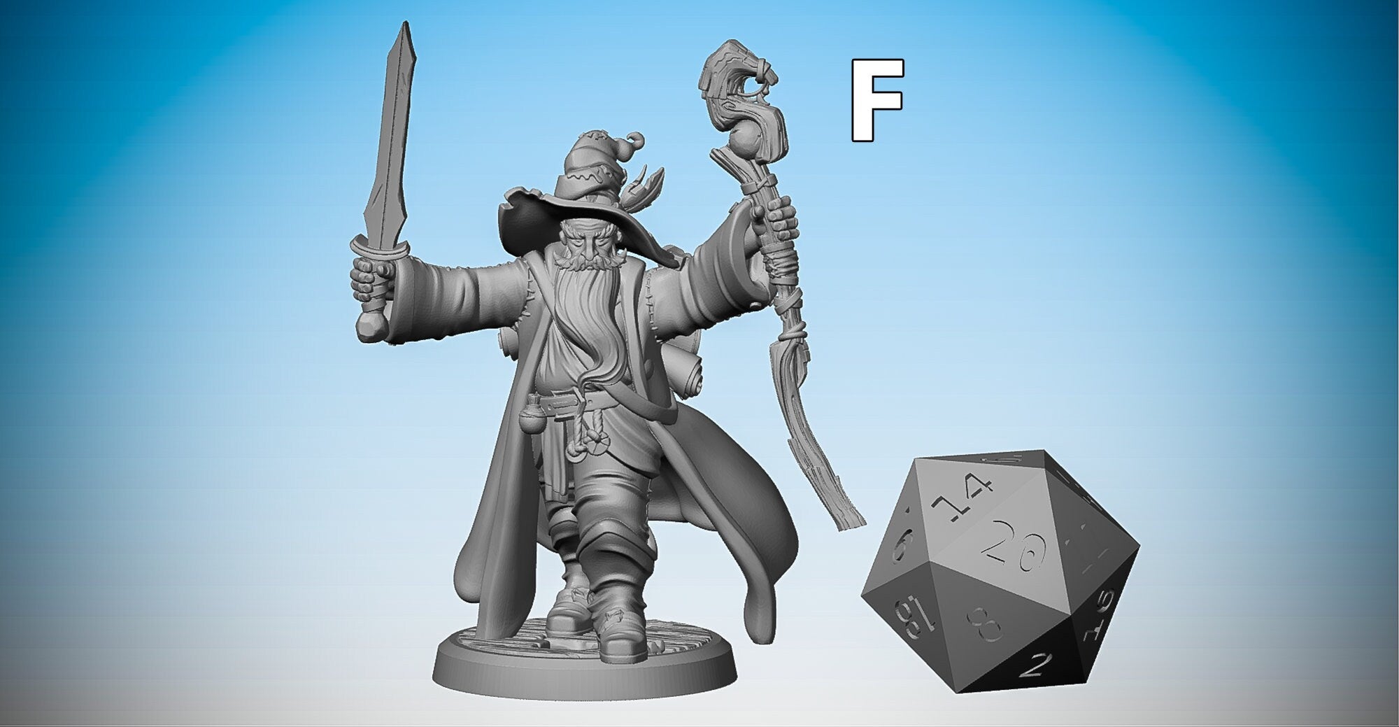 WIZARD SORCERER Mage (6 Versions) | Dungeons and Dragons | DnD | Pathfinder | Tabletop | RPG | Hero Size | 28 mm-Role Playing Miniatures