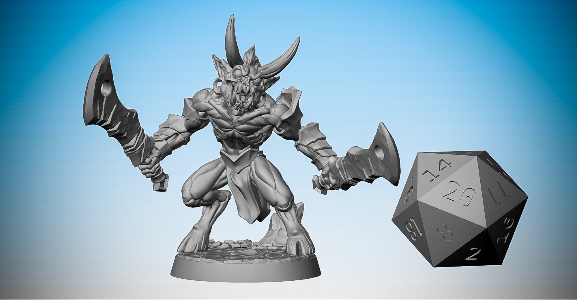 DEMON GRUNTLING "Blade Demon" | Dungeons and Dragons | DnD | Pathfinder | Tabletop | RPG | Hero Size | 28 mm-Role Playing Miniatures