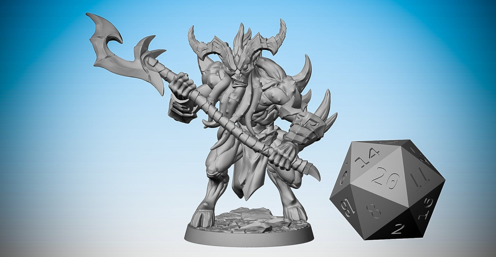 DEMON GUARDIAN "Executioner" | Dungeons and Dragons | DnD | Pathfinder | Tabletop | RPG | Hero Size | 28 mm-Role Playing Miniatures