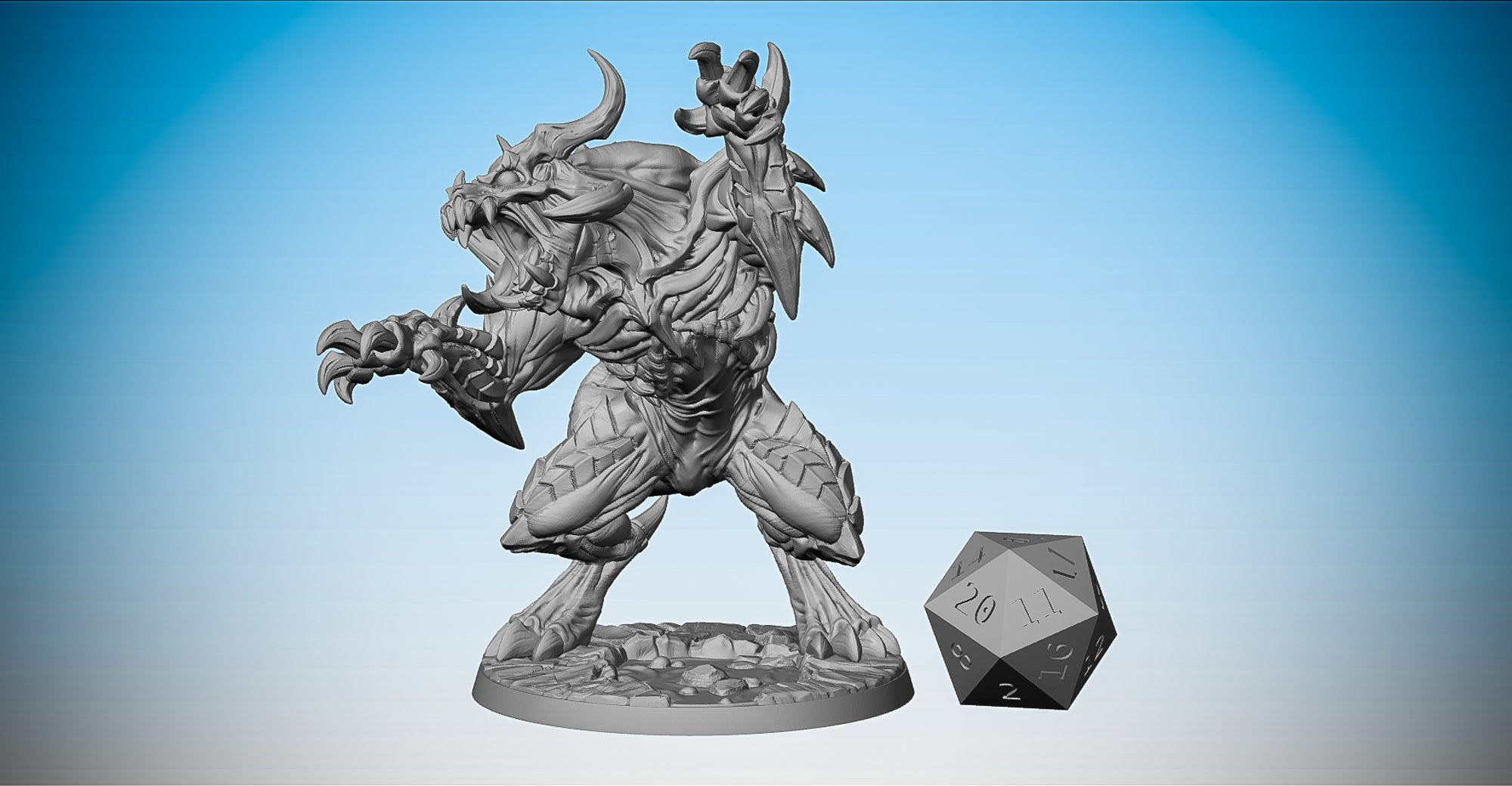 DEMON BEAST "Rourazaak" | Dungeons and Dragons | DnD | Pathfinder | Tabletop | RPG | Hero Size | 28 mm-Role Playing Miniatures