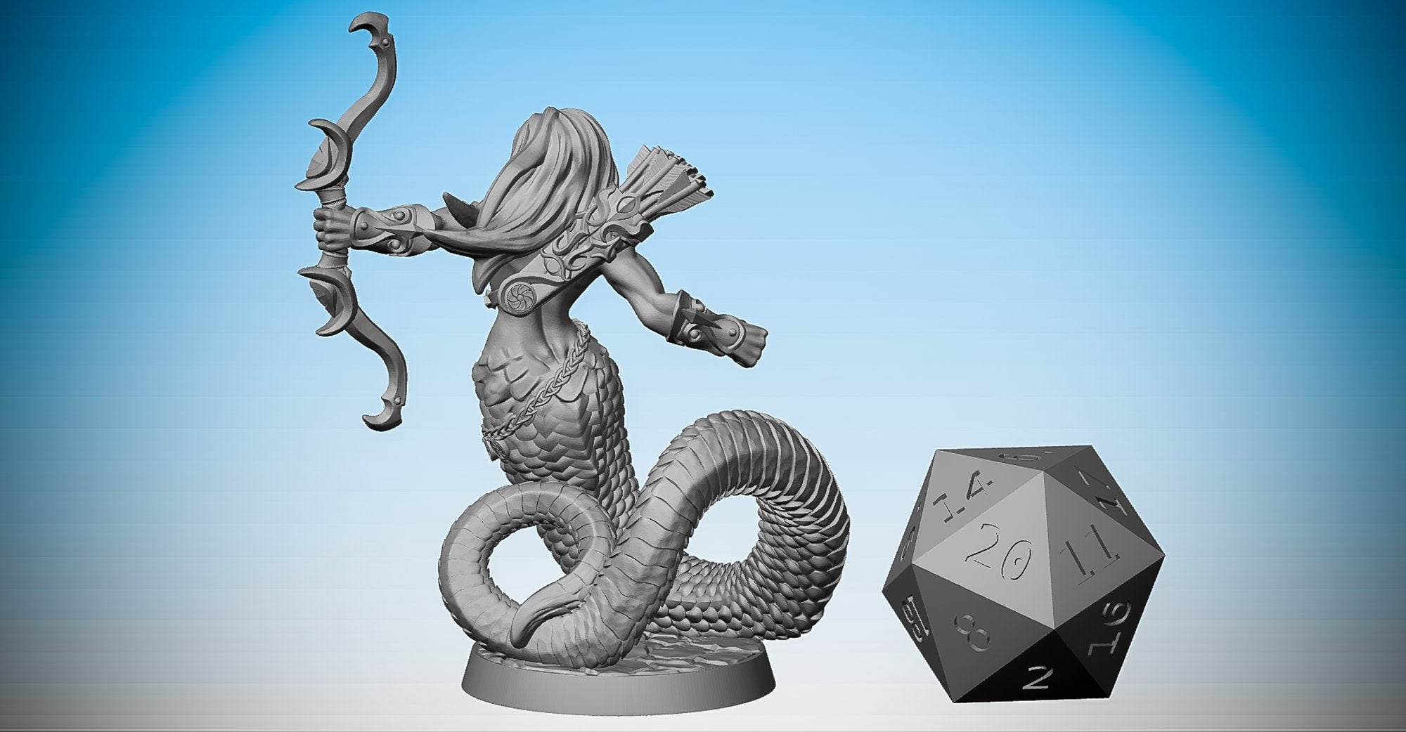 YUAN-TI Serpentfolk "Archer" (2 Versions) #03 of #03 | Dungeons and Dragons | DnD | Pathfinder | Tabletop | RPG | Hero Size | 28 mm-Role Playing Miniatures