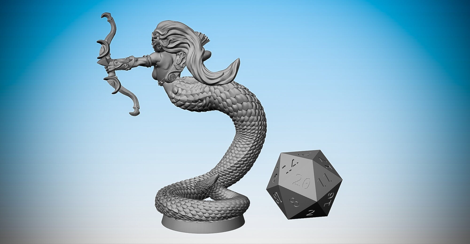 YUAN-TI Serpentfolk "Archer" (2 Versions) #01 of #03 | Dungeons and Dragons | DnD | Pathfinder | Tabletop | RPG | Hero Size | 28 mm-Role Playing Miniatures