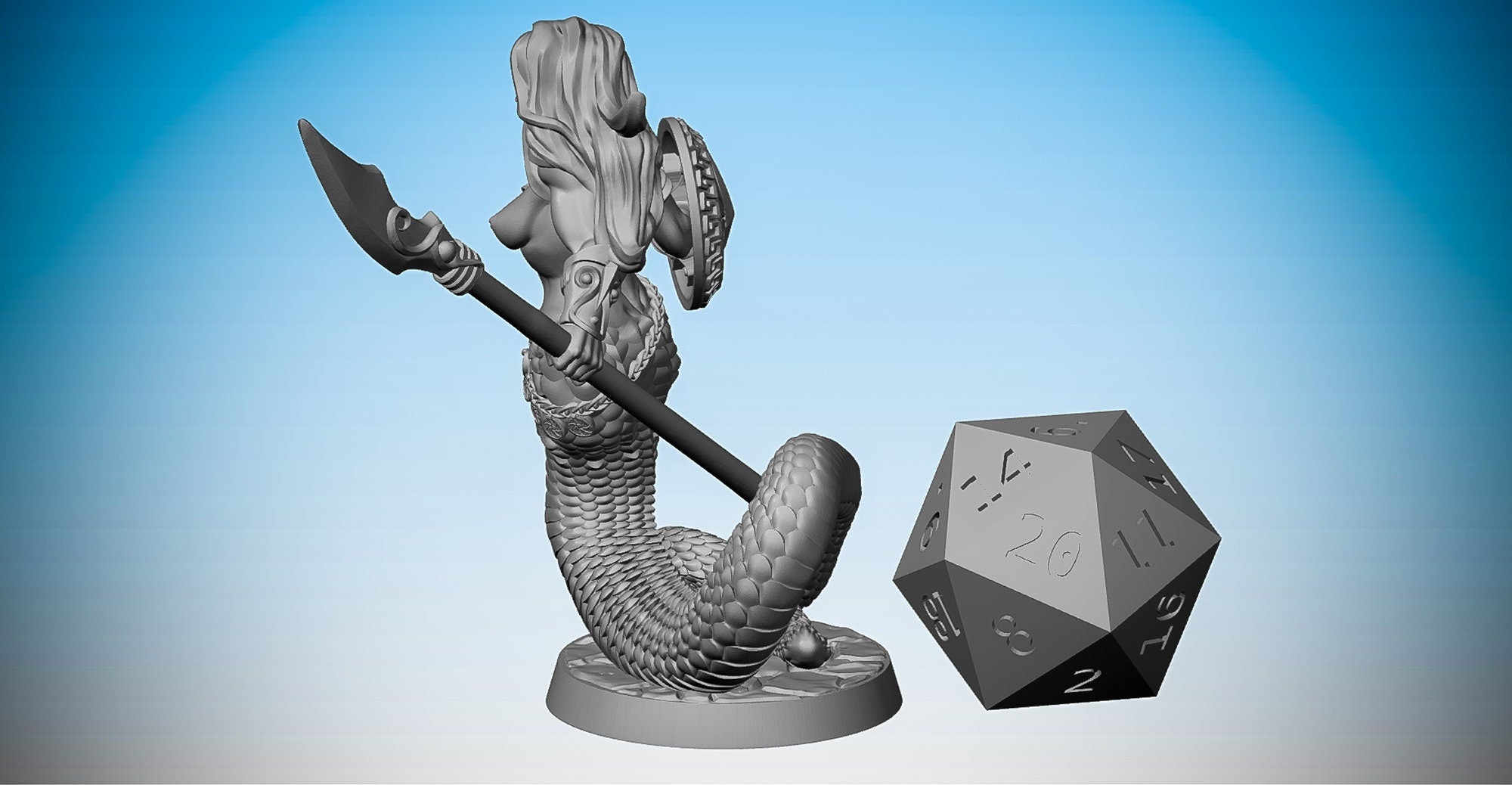 YUAN-TI Serpentfolk "Spear Master" (2 versions) | Dungeons and Dragons | DnD | Pathfinder | Tabletop | RPG | Hero Size | 28 mm-Role Playing Miniatures