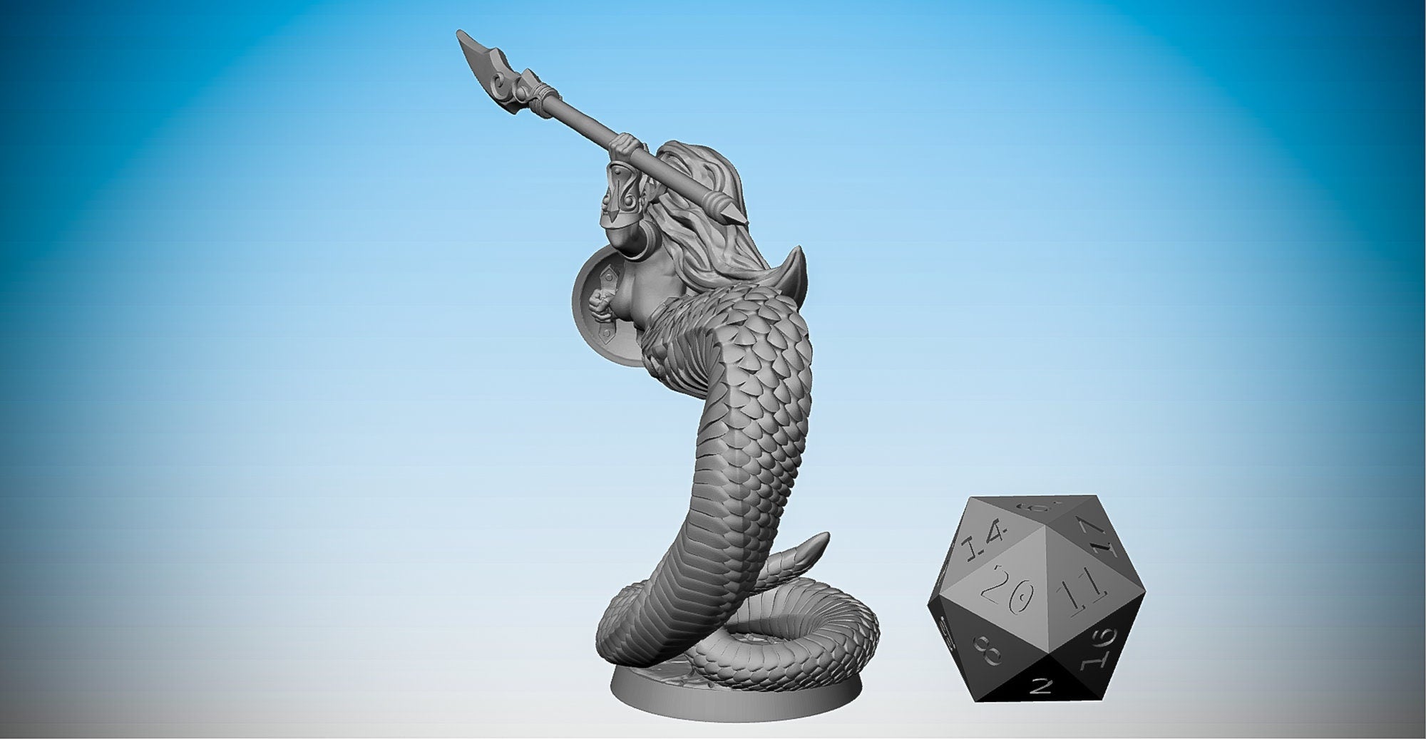 YUAN-TI Serpentfolk "Bardiche Warrior" (2 Versions) | Dungeons and Dragons | DnD | Pathfinder | Tabletop | RPG | Hero Size | 28 mm-Role Playing Miniatures