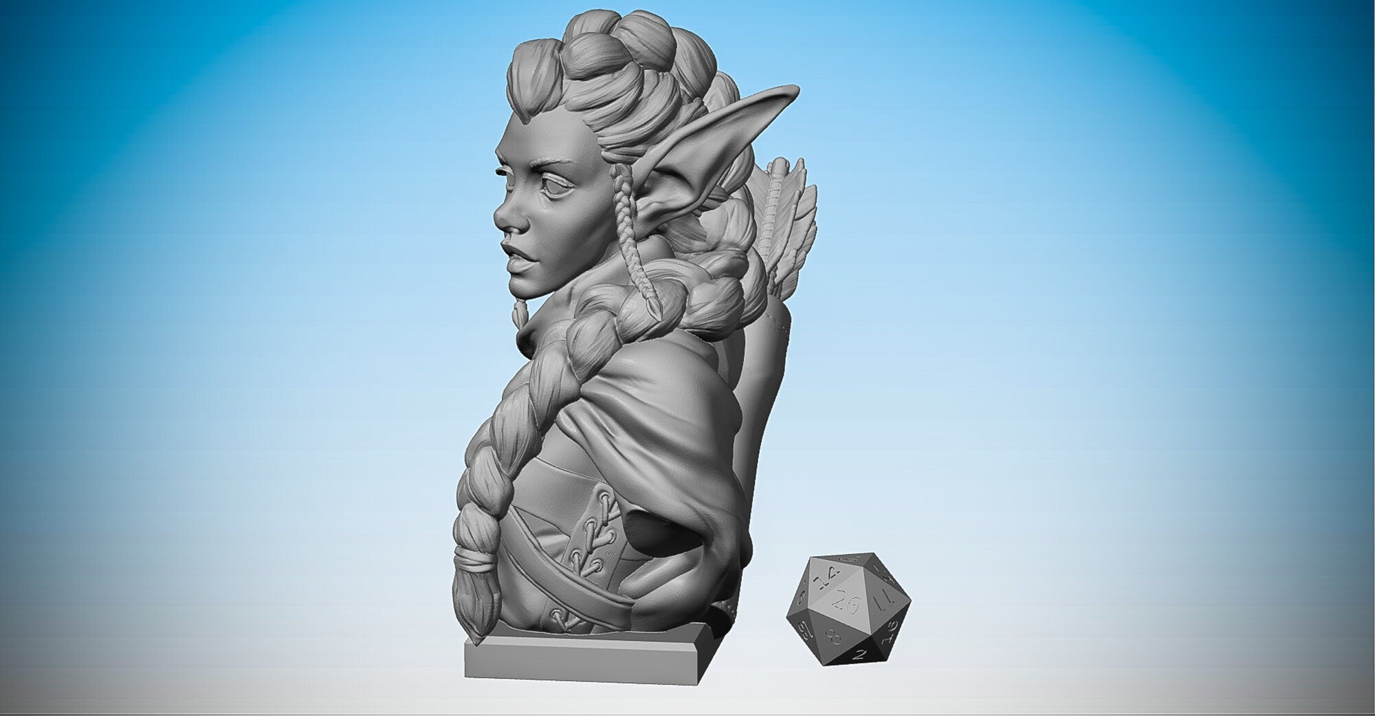 ELF BUST | Figurine | Collectors | Lord of the Rings | Dungeons & Dragons | Pathfinder | 3D Print | Hero Size-Figurines