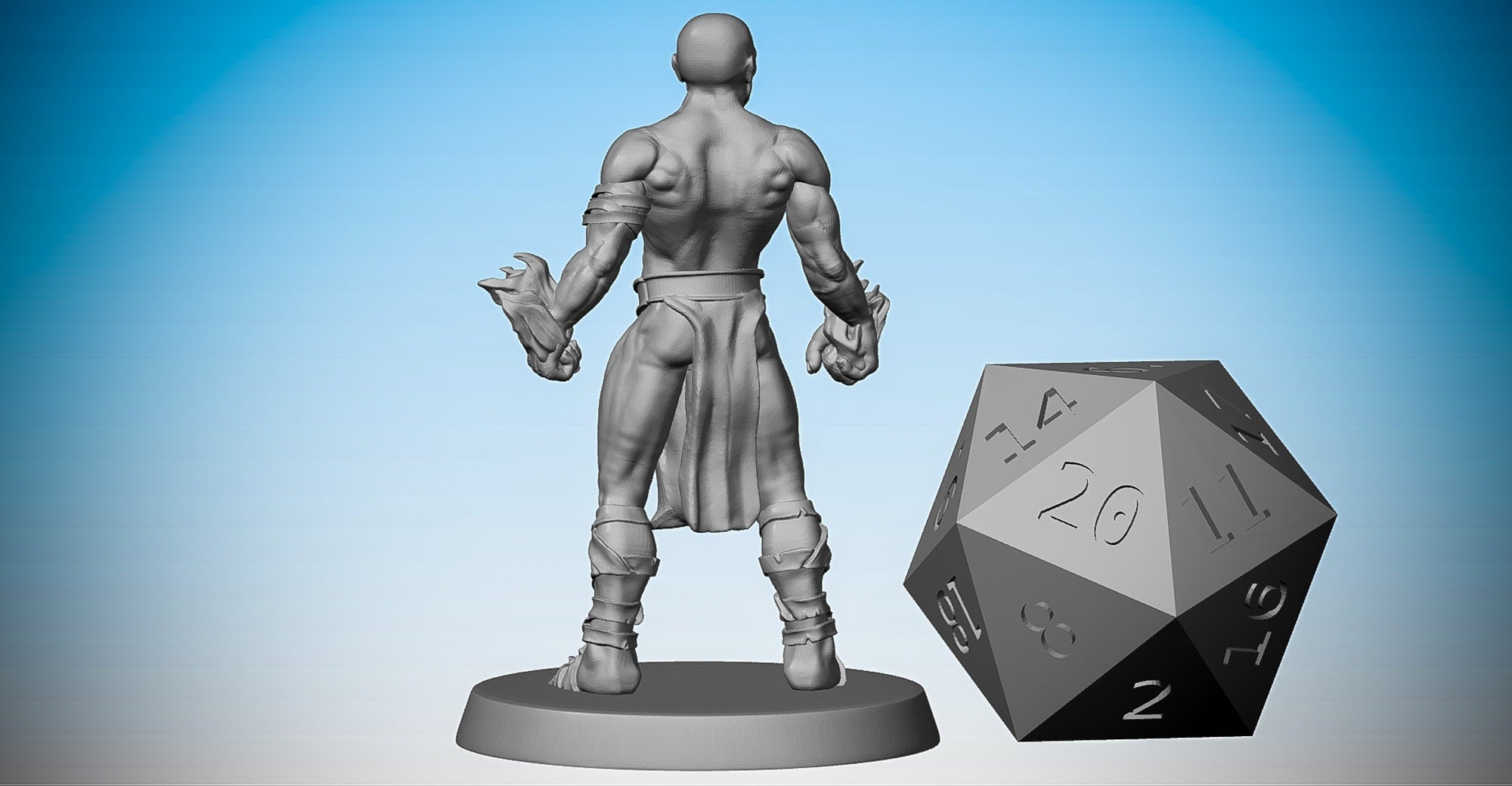 CULTIST of FIRE "Monk Firefist" | Dungeons and Dragons | DnD | Pathfinder | Tabletop | RPG | Hero Size | 28 mm-Role Playing Miniatures