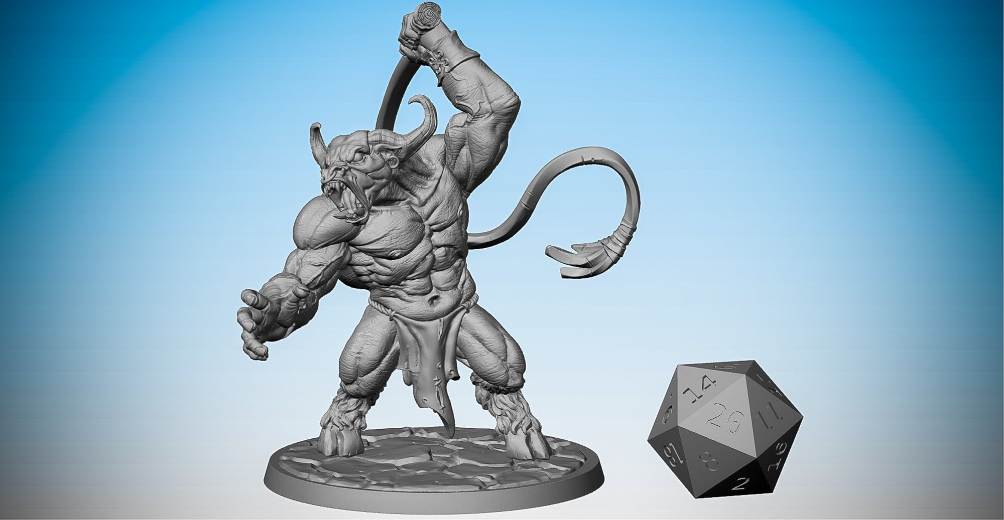 MINOTAUR "Slavemaster" | Dungeons and Dragons | DnD | Pathfinder | Tabletop | RPG | Hero Size | 28 mm-Role Playing Miniatures