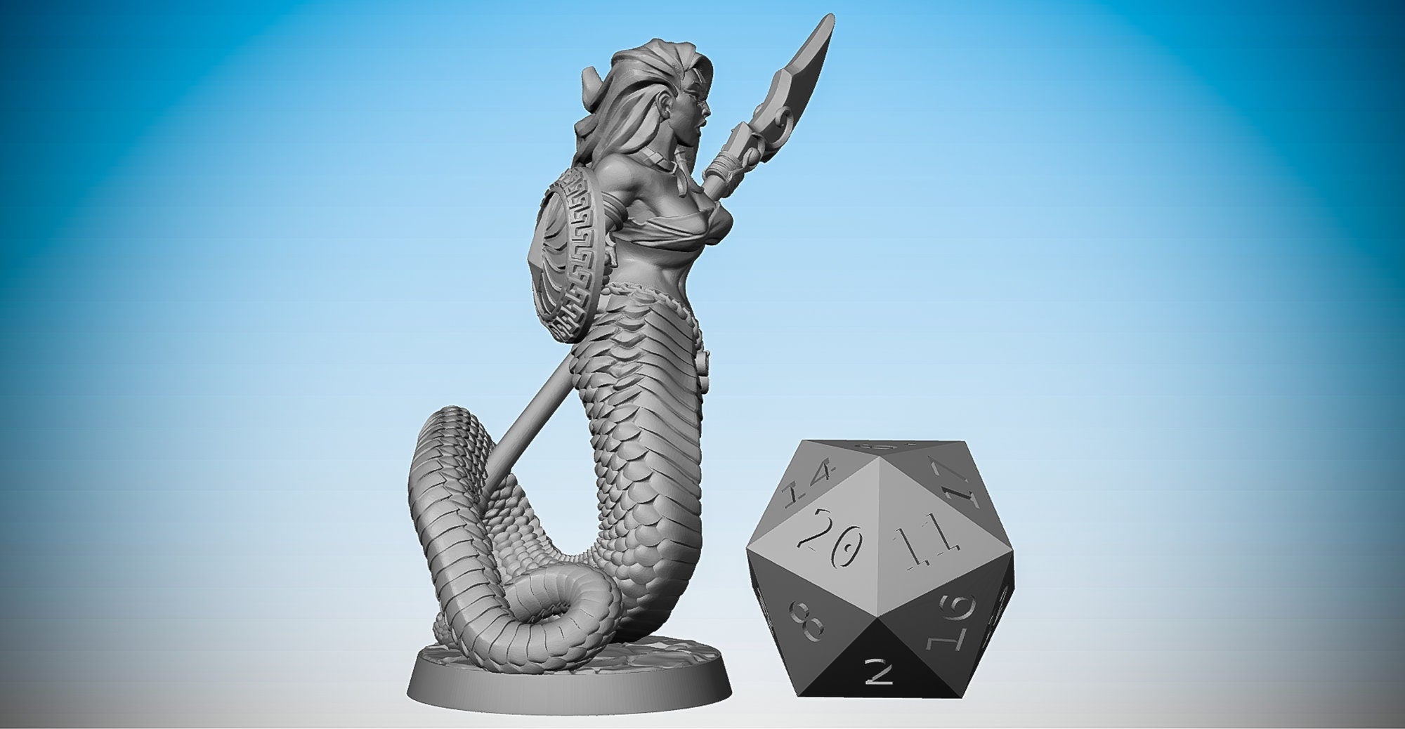 YUAN-TI Serpentfolk "Spear Master" (2 versions) | Dungeons and Dragons | DnD | Pathfinder | Tabletop | RPG | Hero Size | 28 mm-Role Playing Miniatures