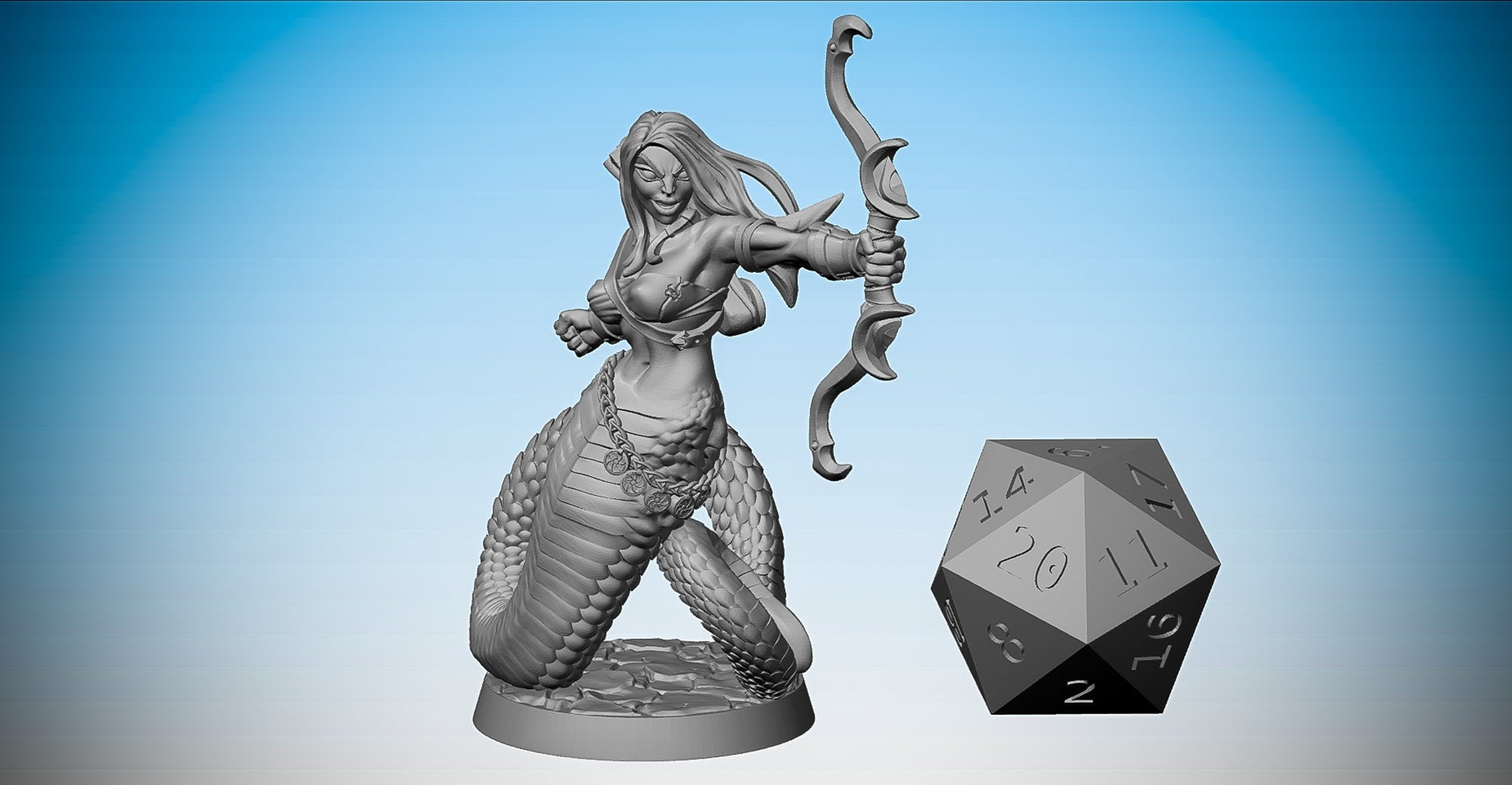 YUAN-TI Serpentfolk "Archer" (2 Versions) #03 of #03 | Dungeons and Dragons | DnD | Pathfinder | Tabletop | RPG | Hero Size | 28 mm-Role Playing Miniatures