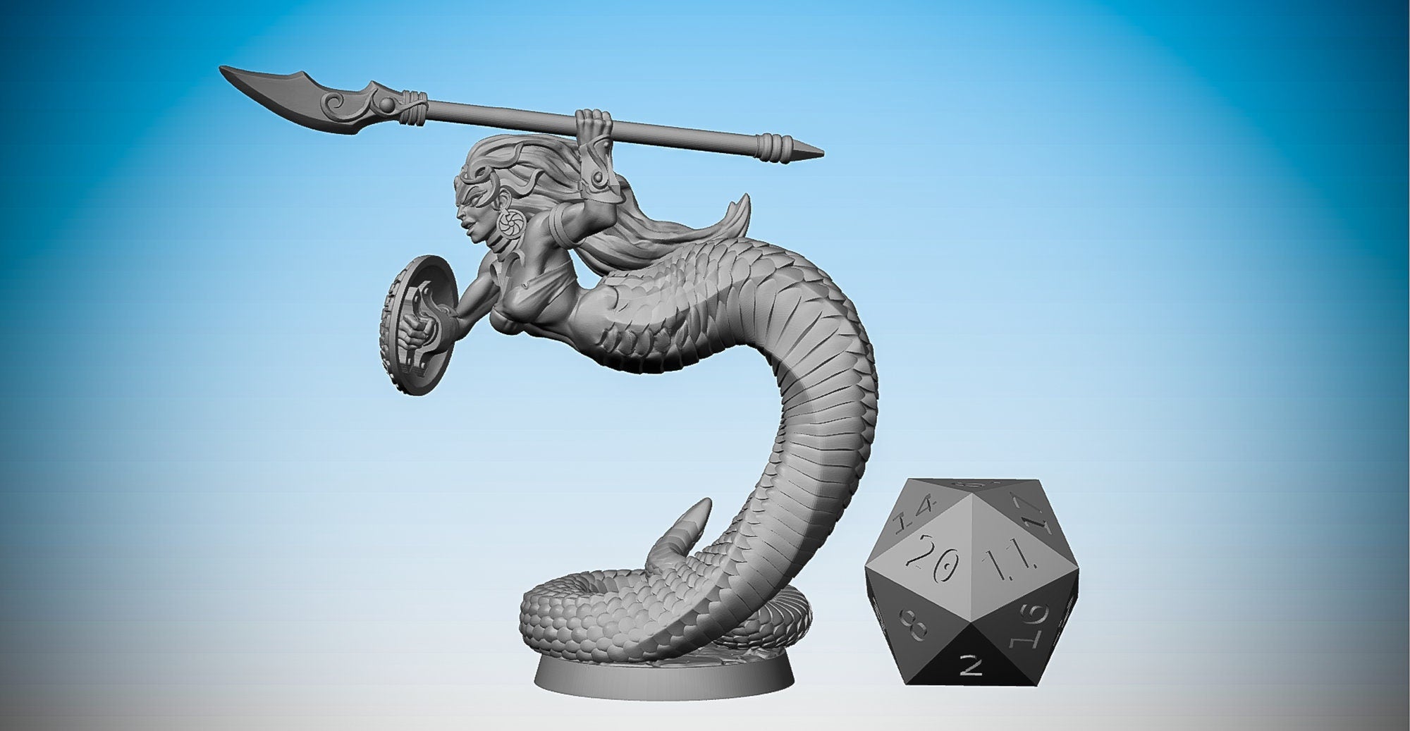 YUAN-TI Serpentfolk "Bardiche Warrior" (2 Versions) | Dungeons and Dragons | DnD | Pathfinder | Tabletop | RPG | Hero Size | 28 mm-Role Playing Miniatures