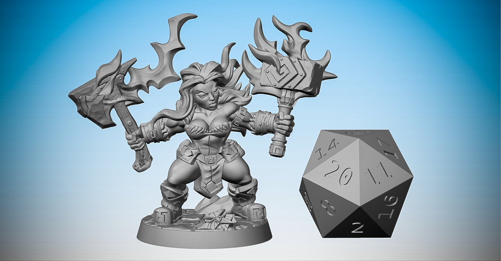 DWARVEN OATHBREAKER "Helga Windfury" | Dungeons and Dragons | DnD | Pathfinder | Tabletop | RPG | Hero Size | 28 mm-Role Playing Miniatures