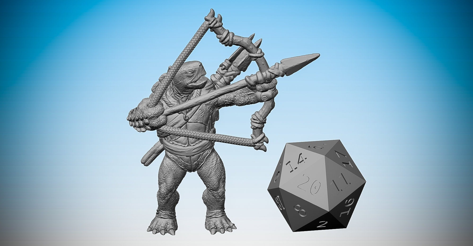 TORTLE FOLK "Ranger" 2 Versions | Dungeons and Dragons | DnD | Pathfinder | Tabletop | RPG | Hero Size | 28 mm-Role Playing Miniatures