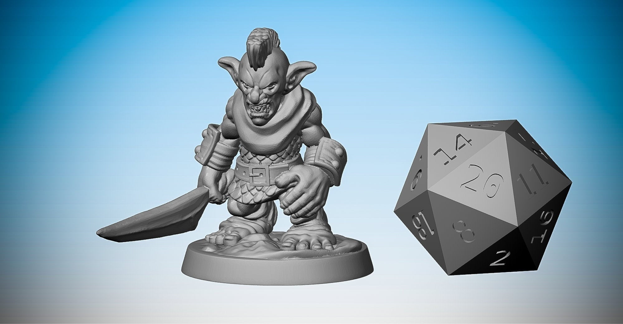 GOBLIN "Mohawk" | Dungeons and Dragons | DnD | Pathfinder | Tabletop | RPG | Hero Size | 28 mm-Role Playing Miniatures