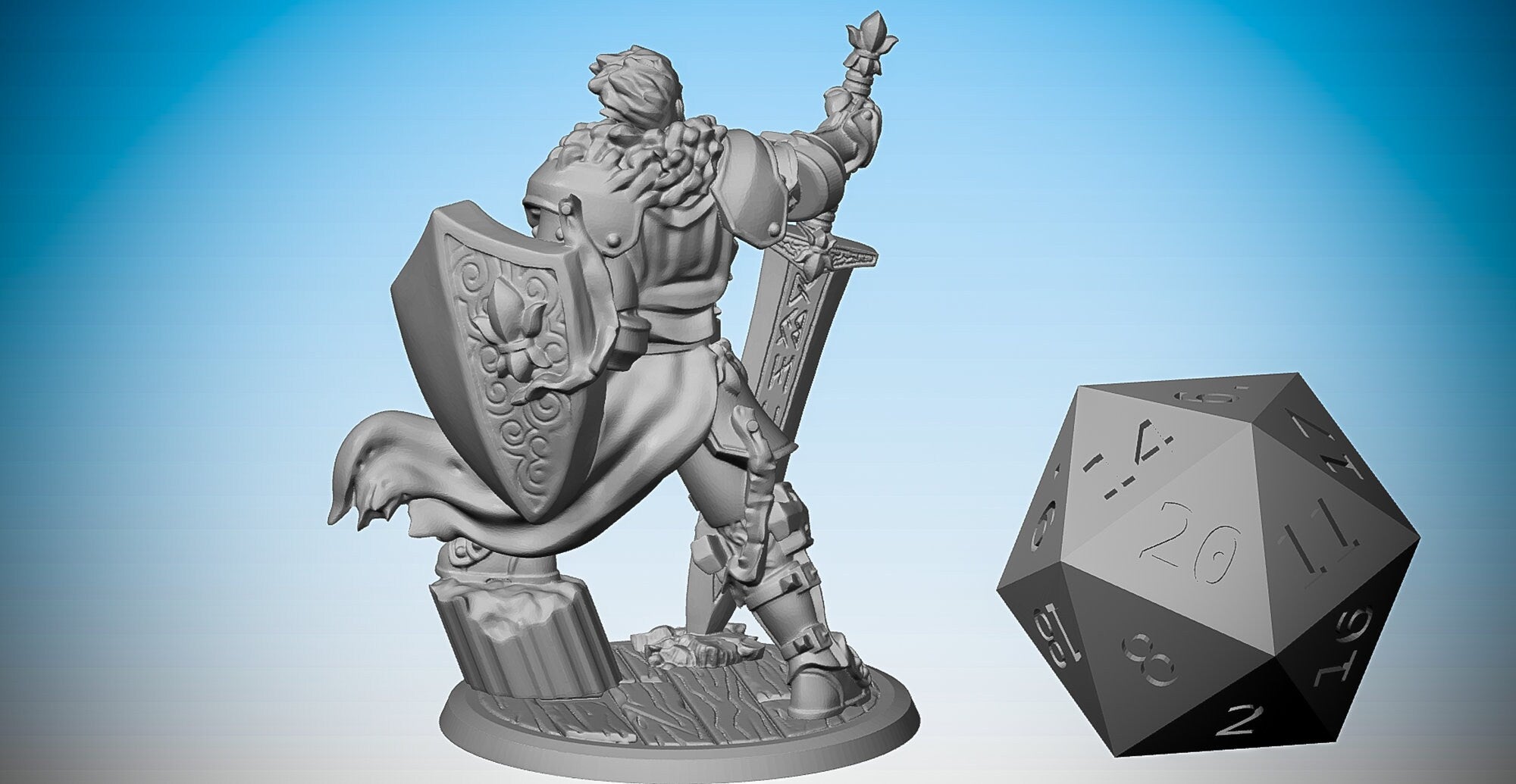 THE PALADIN | Dungeons and Dragons | DnD | Pathfinder | Tabletop | RPG | Hero Size | 28 mm-Role Playing Miniatures