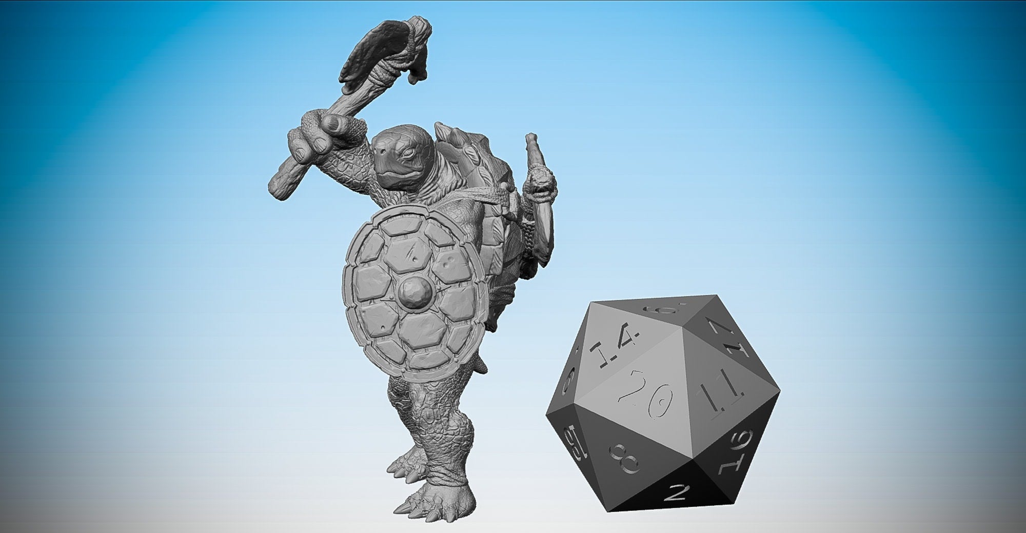 TORTLE FOLK "Fighter" 2 Versions | Dungeons and Dragons | DnD | Pathfinder | Tabletop | RPG | Hero Size | 28 mm-Role Playing Miniatures