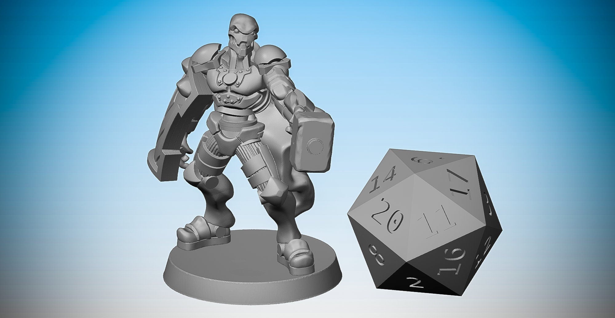 WARFORGED Paladin Cleric "Fulcrum" | Dungeons and Dragons | | DnD | Pathfinder | Tabletop | RPG | Hero Size | 28 mm-Role Playing Miniatures