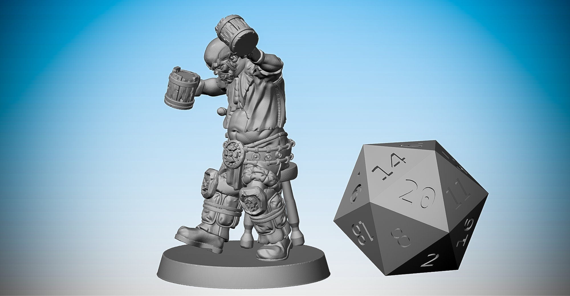 DRUNKEN ORC | 2 Versions | Townsfolk Npc | Dungeons and Dragons | DnD | Pathfinder | Tabletop | RPG | Hero Size | 28 mm-Role Playing Miniatures